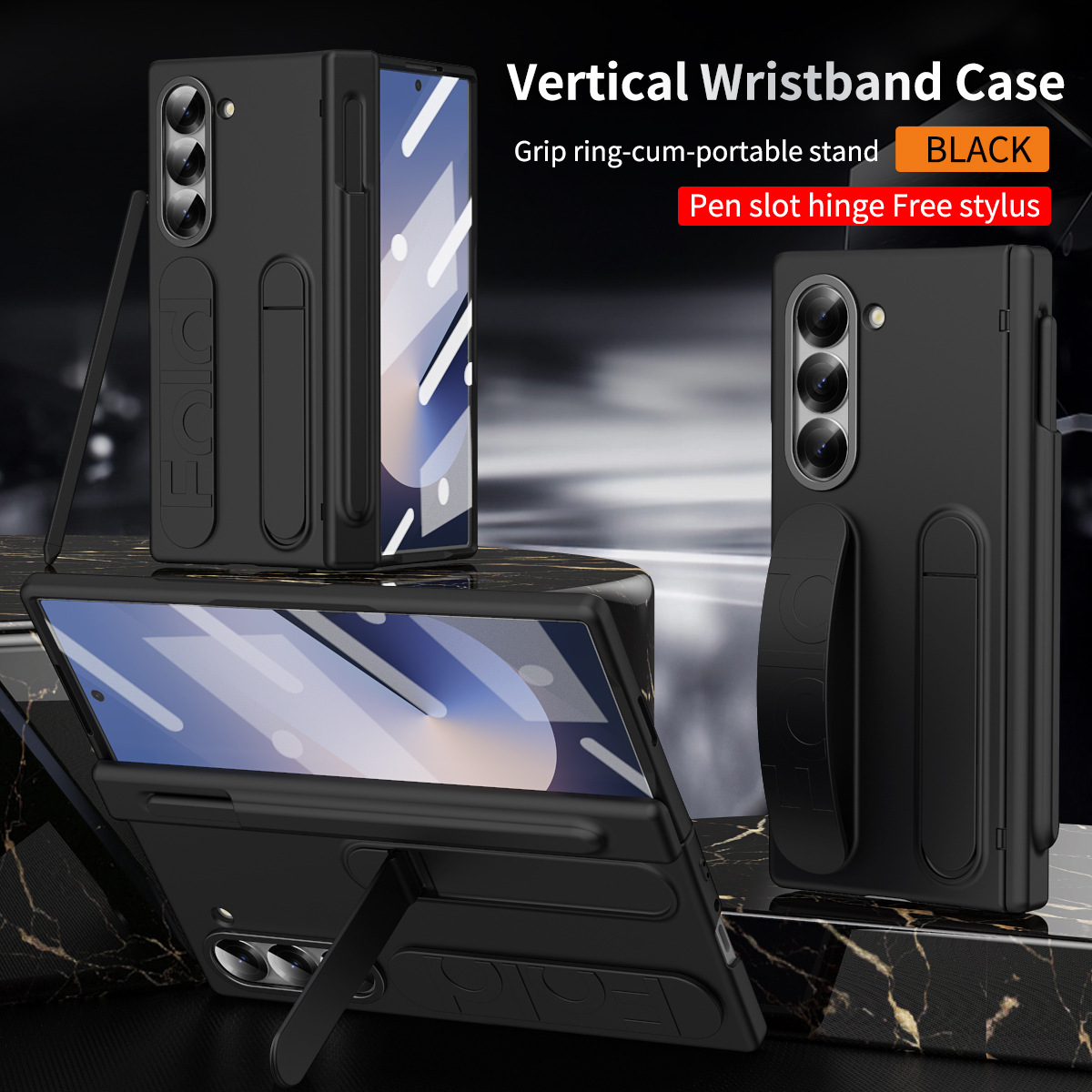 Compatible with Samsung ZFold 8/7/6 phone cases, TriFold wrist strap holders, 5/4 hinges, pen slot cases, protective cases.