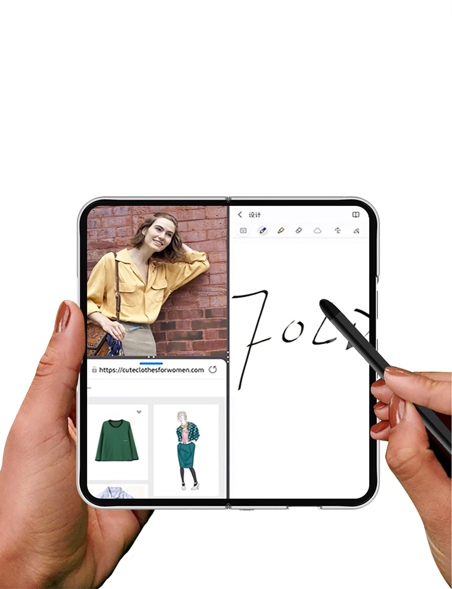 Compatible with Google Pixel 9 Pro Fold phone case, magnetic hinge stand, pen slot, Fold2 case, full-coverage case.