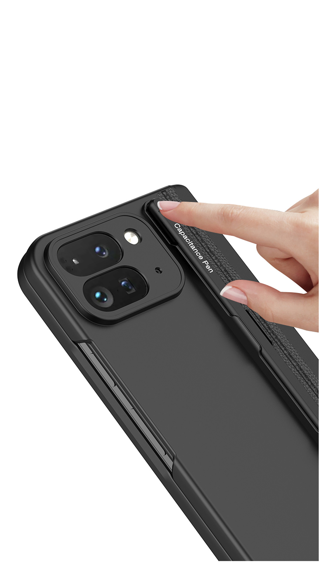 Compatible with Google Pixel 9 Pro Fold phone case, magnetic hinge stand, pen slot, Fold2 case, full-coverage case.