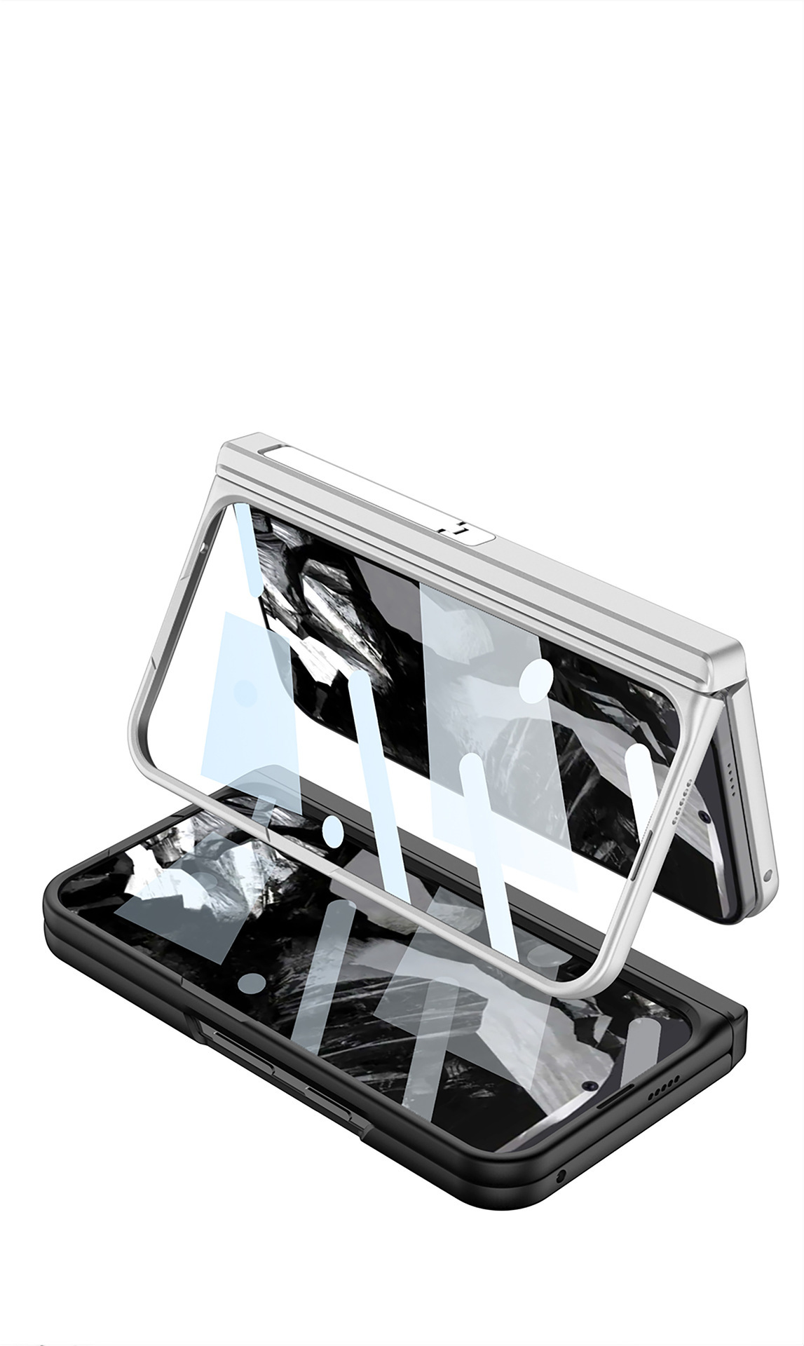 Compatible with Google Pixel 9 Pro Fold phone case, magnetic hinge stand, pen slot, Fold2 case, full-coverage case.