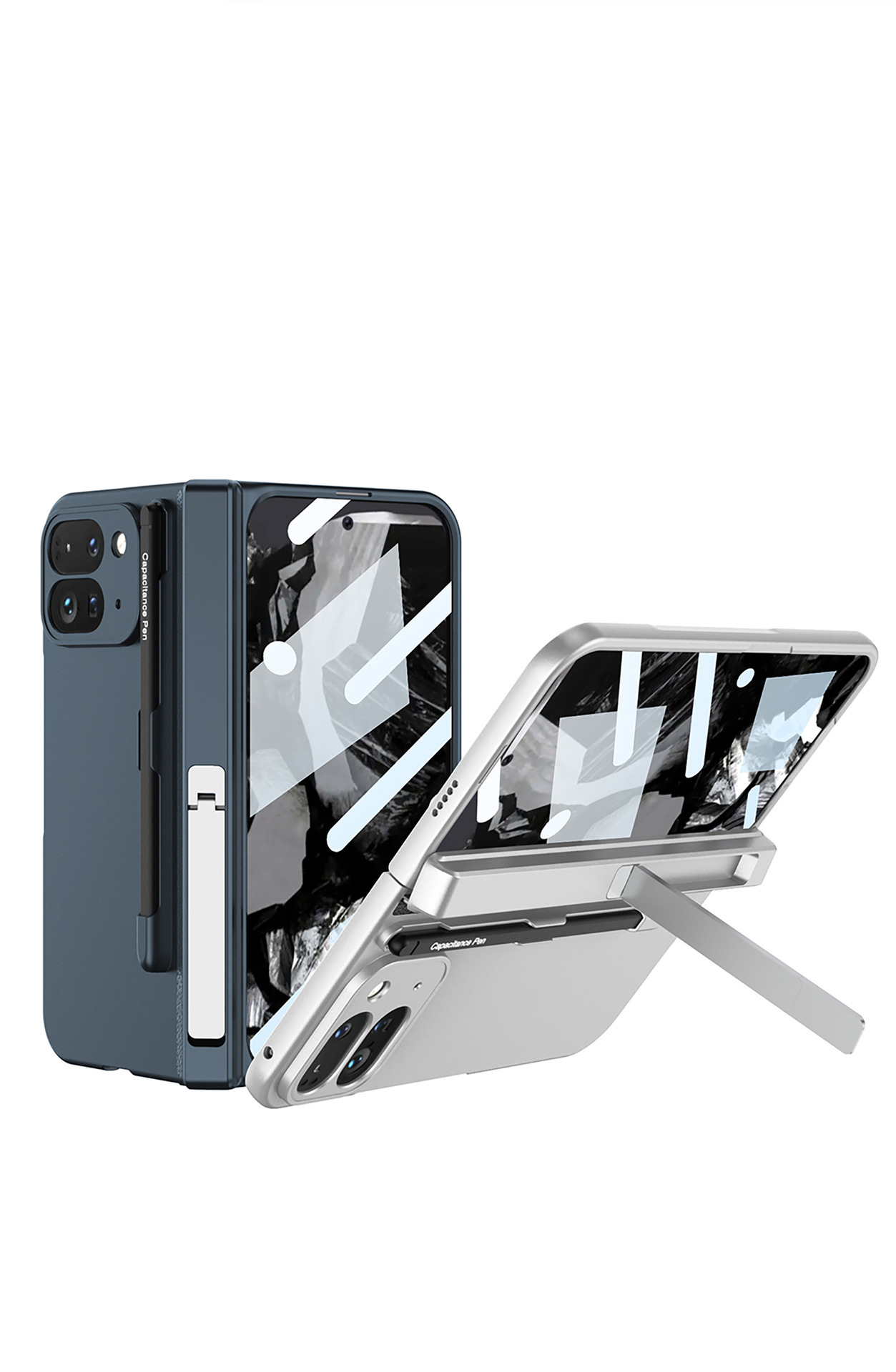 Compatible with Google Pixel 9 Pro Fold phone case, magnetic hinge stand, pen slot, Fold2 case, full-coverage case.
