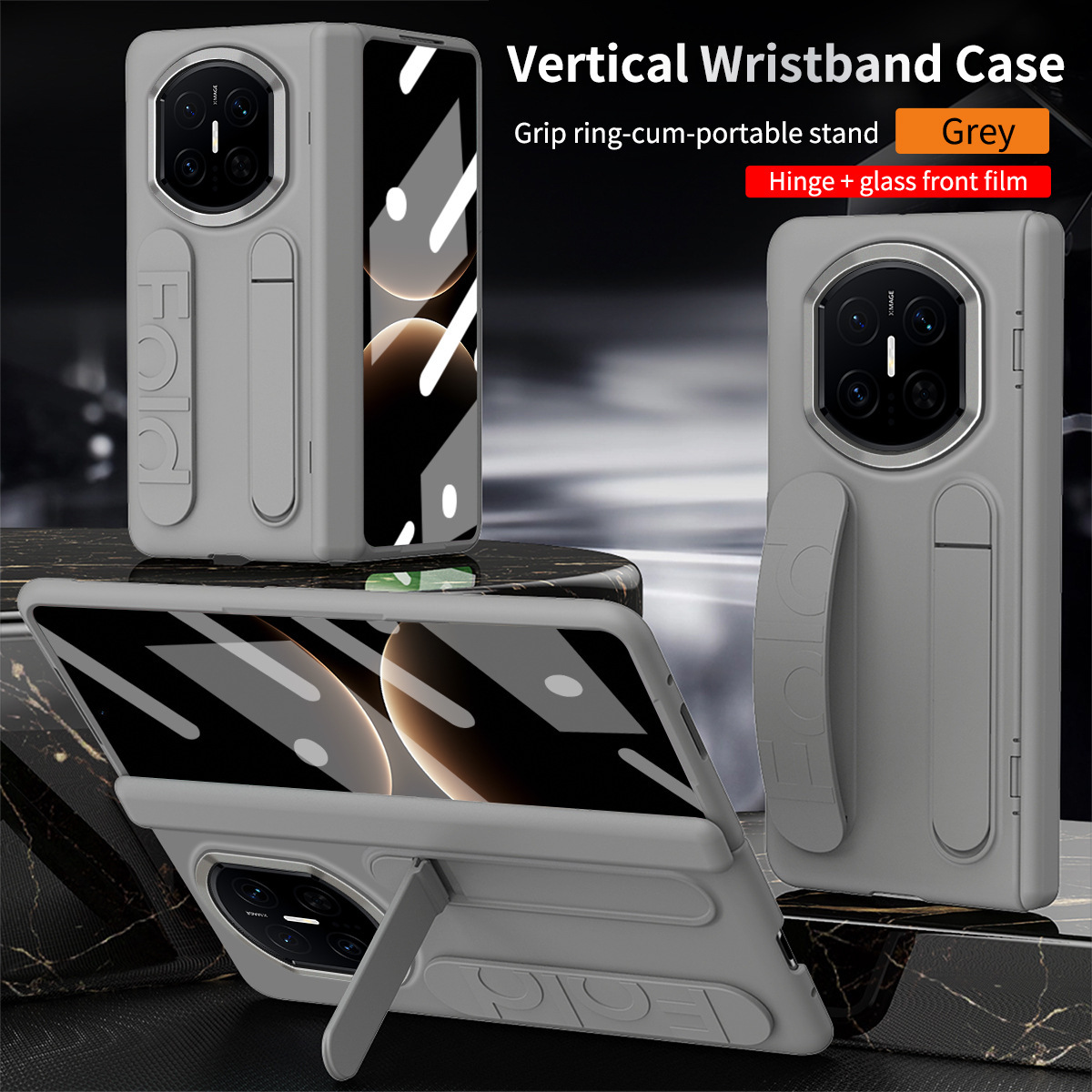 Compatible with Huawei Mate X7/X6 phone case, X5 foldable screen stand, wrist strap case, screen protector, hinge, X3 full-coverage protective case
