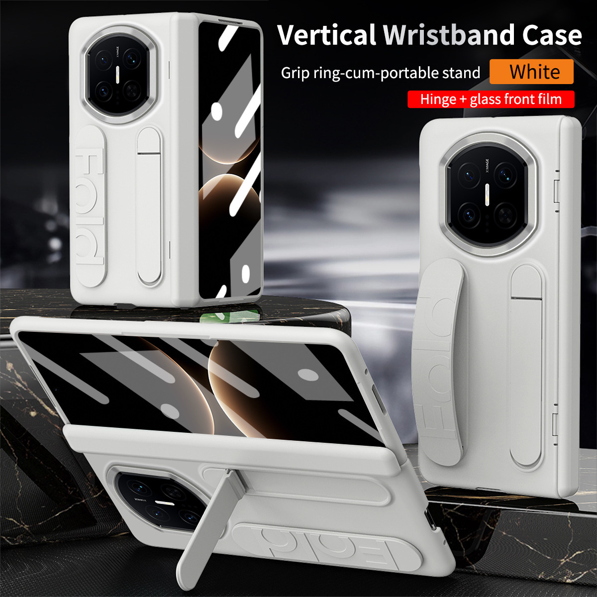 Compatible with Huawei Mate X7/X6 phone case, X5 foldable screen stand, wrist strap case, screen protector, hinge, X3 full-coverage protective case