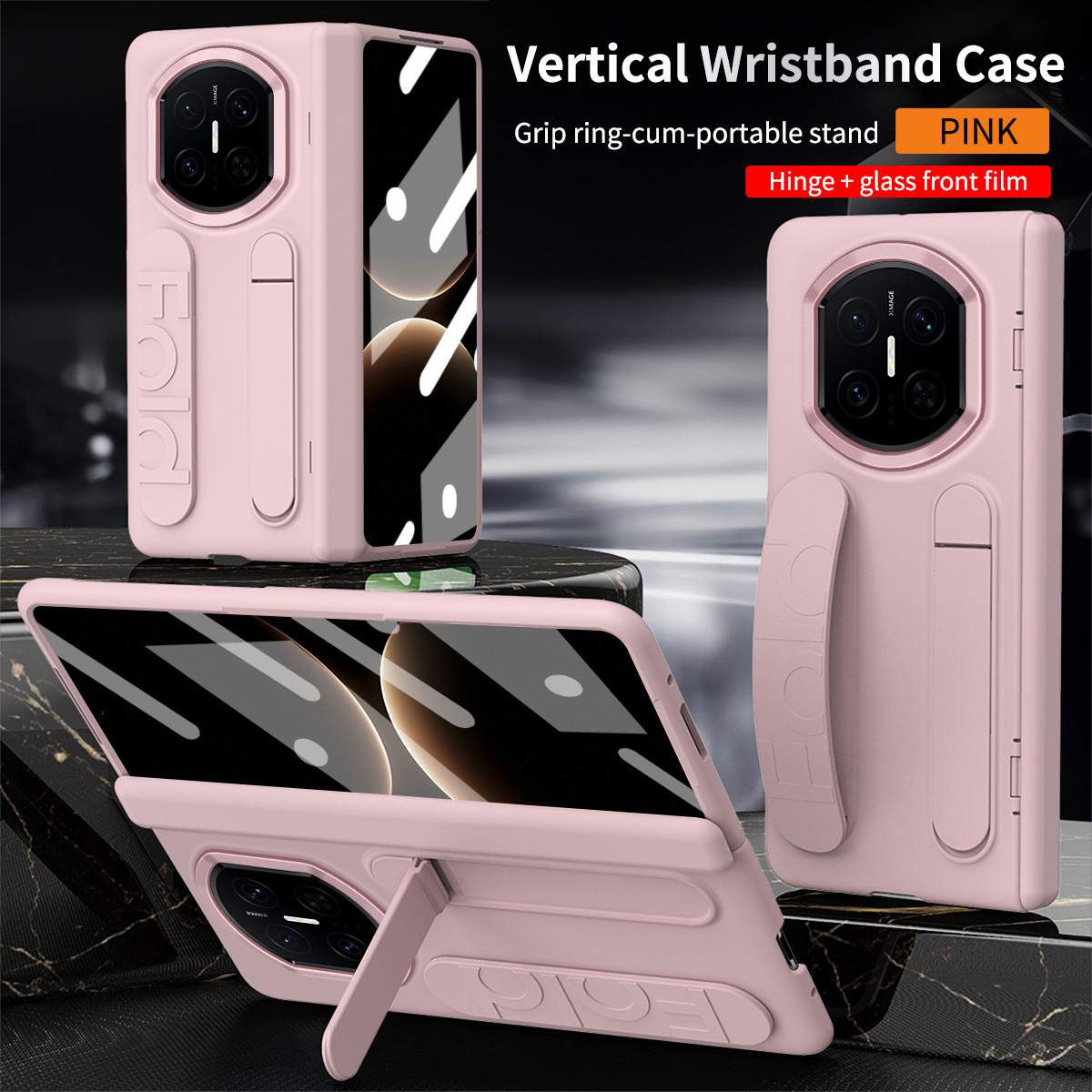 Compatible with Huawei Mate X7/X6 phone case, X5 foldable screen stand, wrist strap case, screen protector, hinge, X3 full-coverage protective case