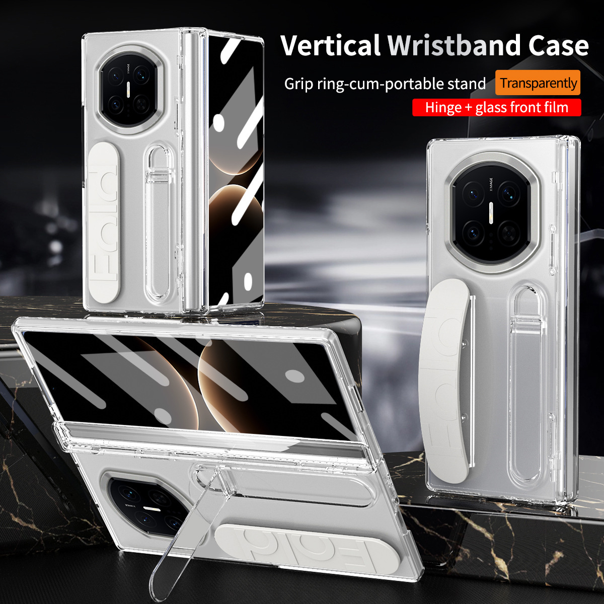 Compatible with Huawei Mate X7/X6 phone case, X5 foldable screen stand, wrist strap case, screen protector, hinge, X3 full-coverage protective case