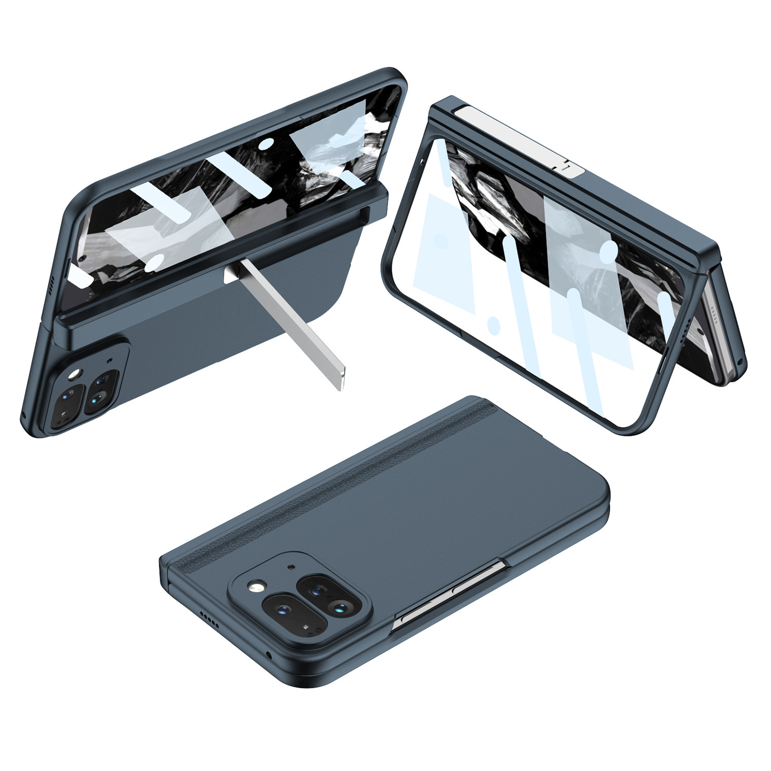 Compatible with Google Pixel 9 Pro Fold phone case, foldable screen, magnetic hinge stand, full-coverage protective case