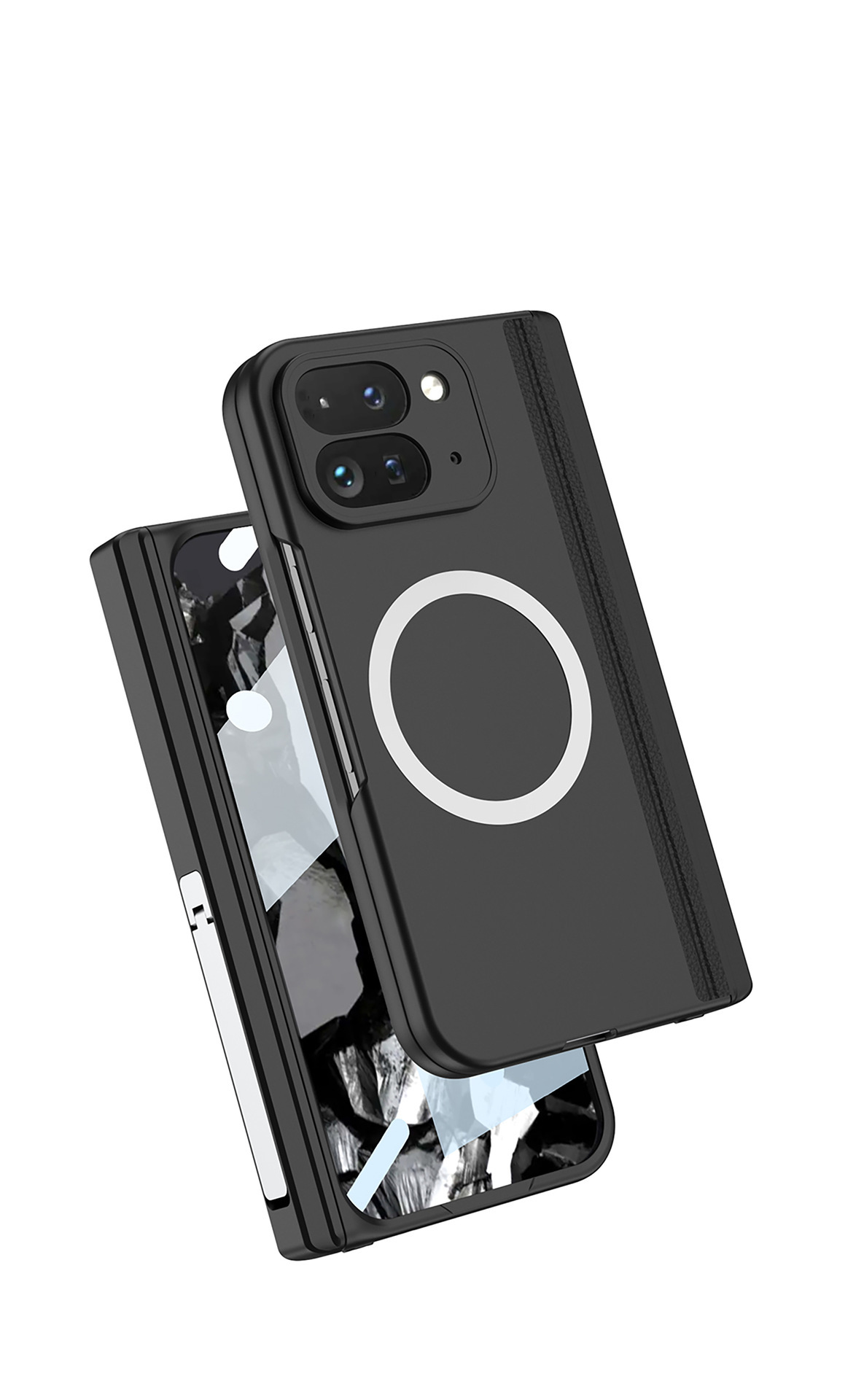 Compatible with Google Pixel 9 Pro Fold phone case, foldable screen, magnetic hinge stand, full-coverage protective case