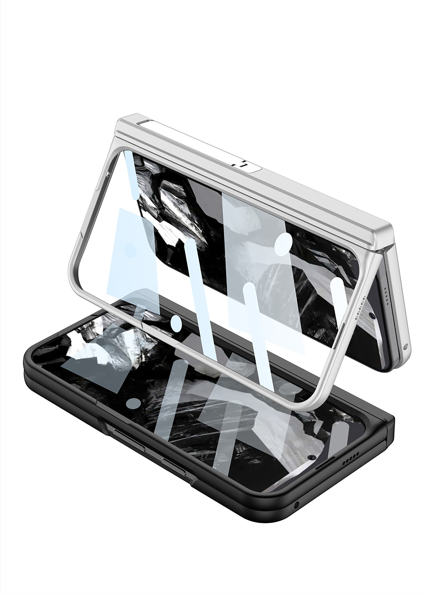 Compatible with Google Pixel 9 Pro Fold phone case, foldable screen, magnetic hinge stand, full-coverage protective case