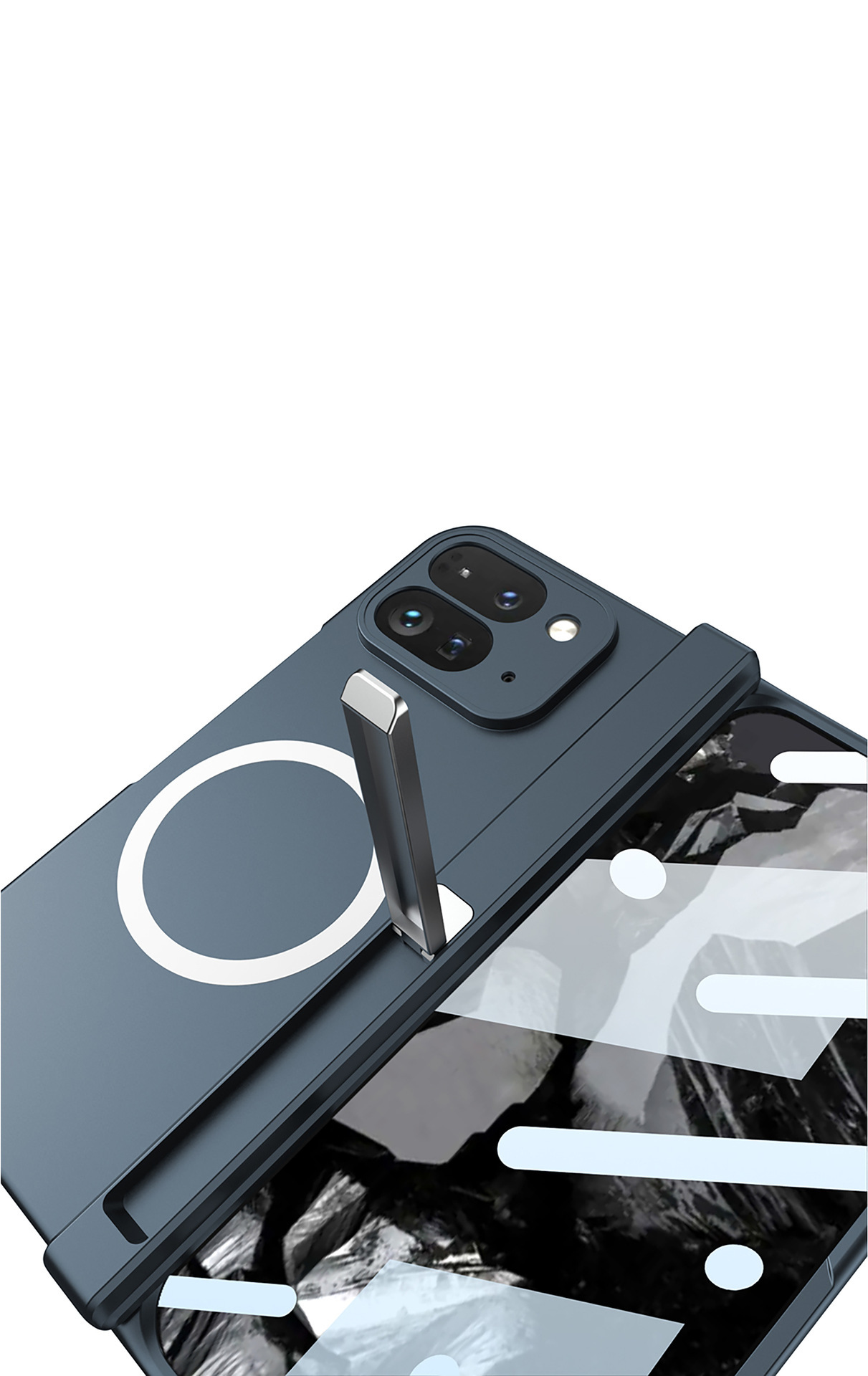 Compatible with Google Pixel 9 Pro Fold phone case, foldable screen, magnetic hinge stand, full-coverage protective case