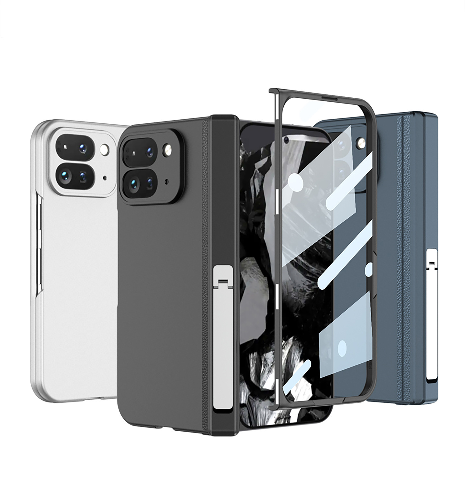 Compatible with Google Pixel 9 Pro Fold phone case, foldable screen, magnetic hinge stand, full-coverage protective case