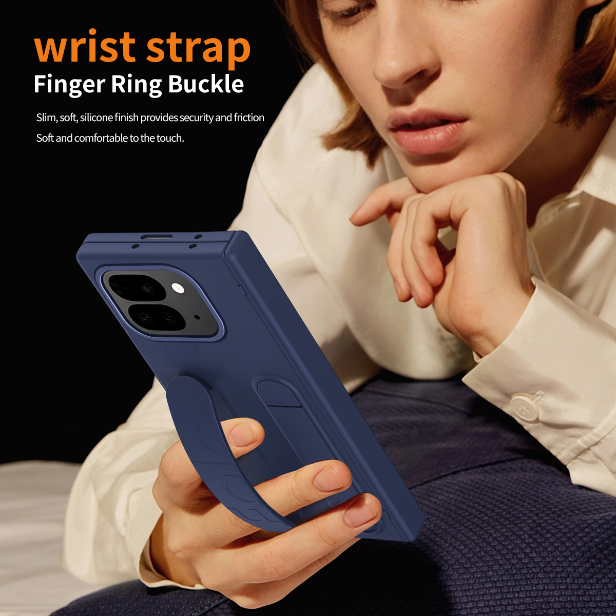 Compatible with Google 11 Pro Fold phone case, Pixel 10/9 stand, wrist strap case, screen protector, hinge, and foldable screen protector.