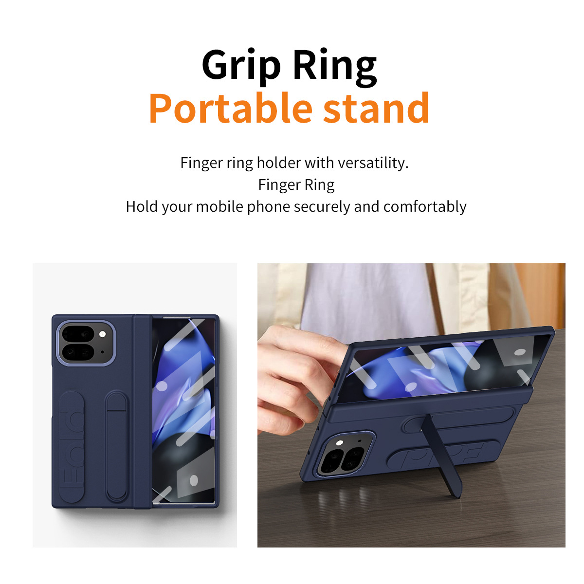 Compatible with Google 11 Pro Fold phone case, Pixel 10/9 stand, wrist strap case, screen protector, hinge, and foldable screen protector.