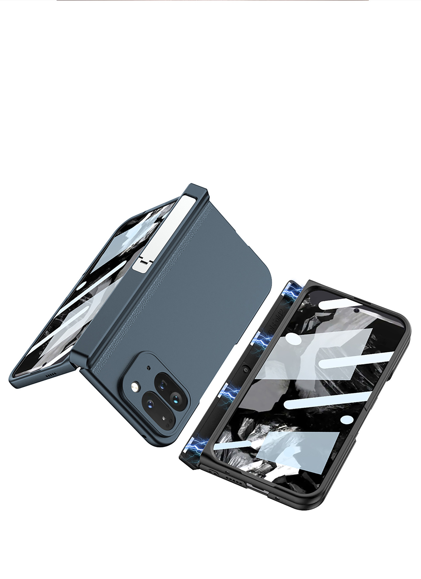 Compatible with Google Pixel 9 Pro Fold phone case, side bracket, hinge, magnetic clasp, full-coverage folding protective case.