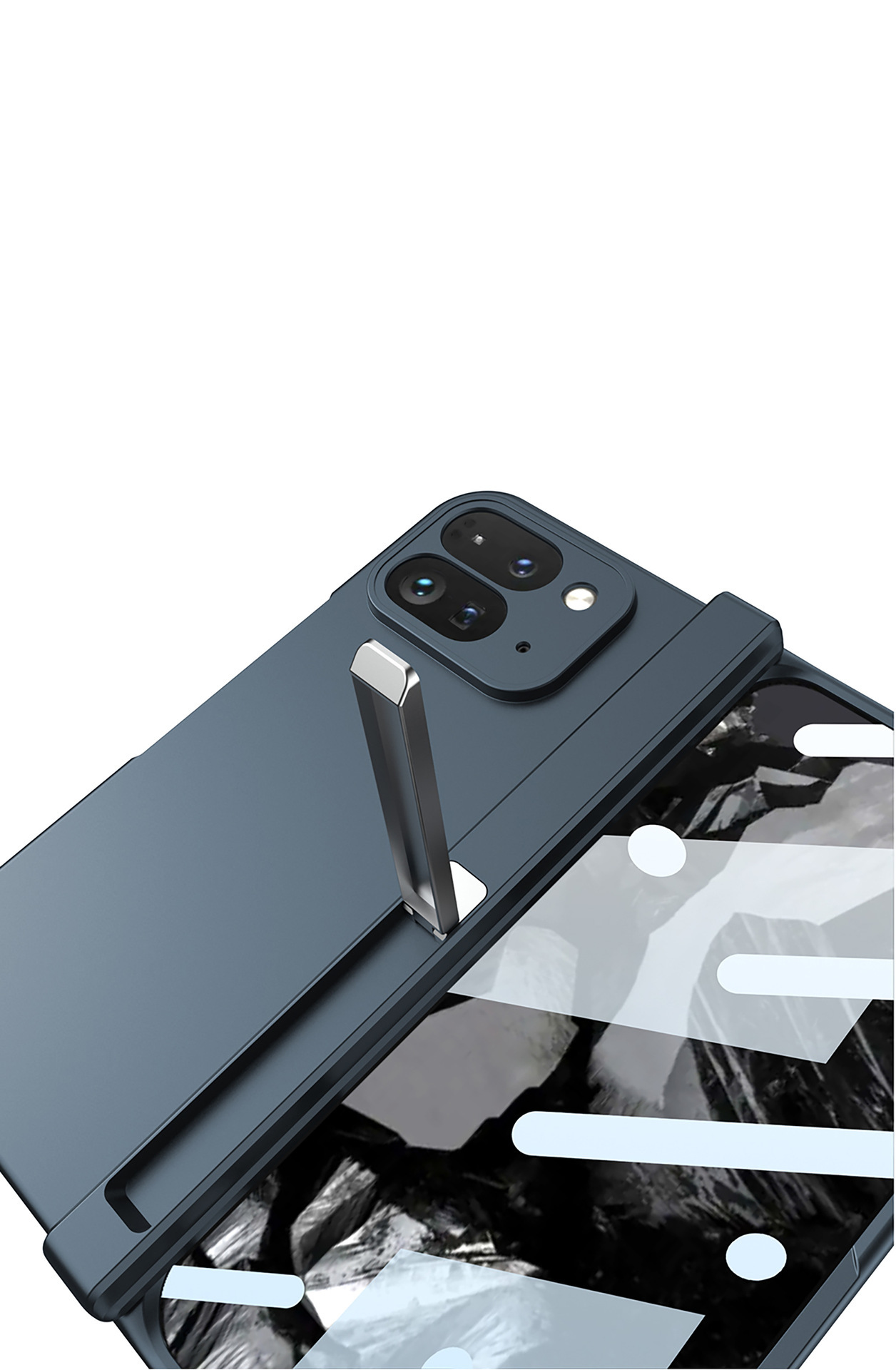 Compatible with Google Pixel 9 Pro Fold phone case, side bracket, hinge, magnetic clasp, full-coverage folding protective case.