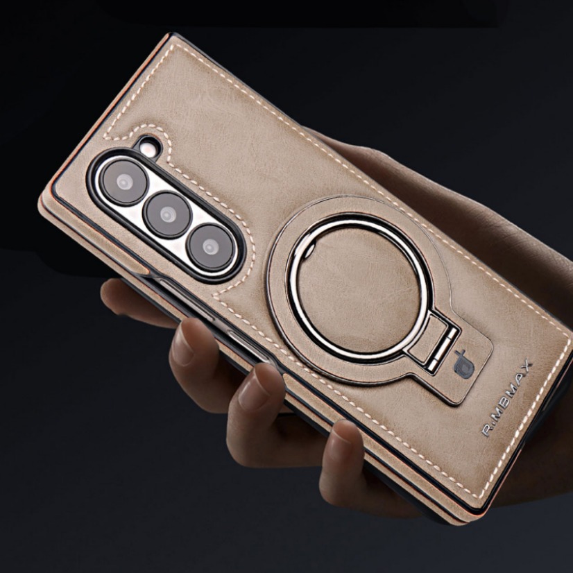 Compatible with Samsung Z Fold7/6/5 phone case, 4/3 ring holder, magnetic wireless charging, foldable screen protective case