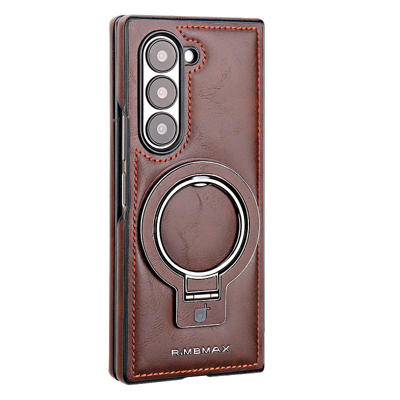 Compatible with Samsung Z Fold7/6/5 phone case, 4/3 ring holder, magnetic wireless charging, foldable screen protective case