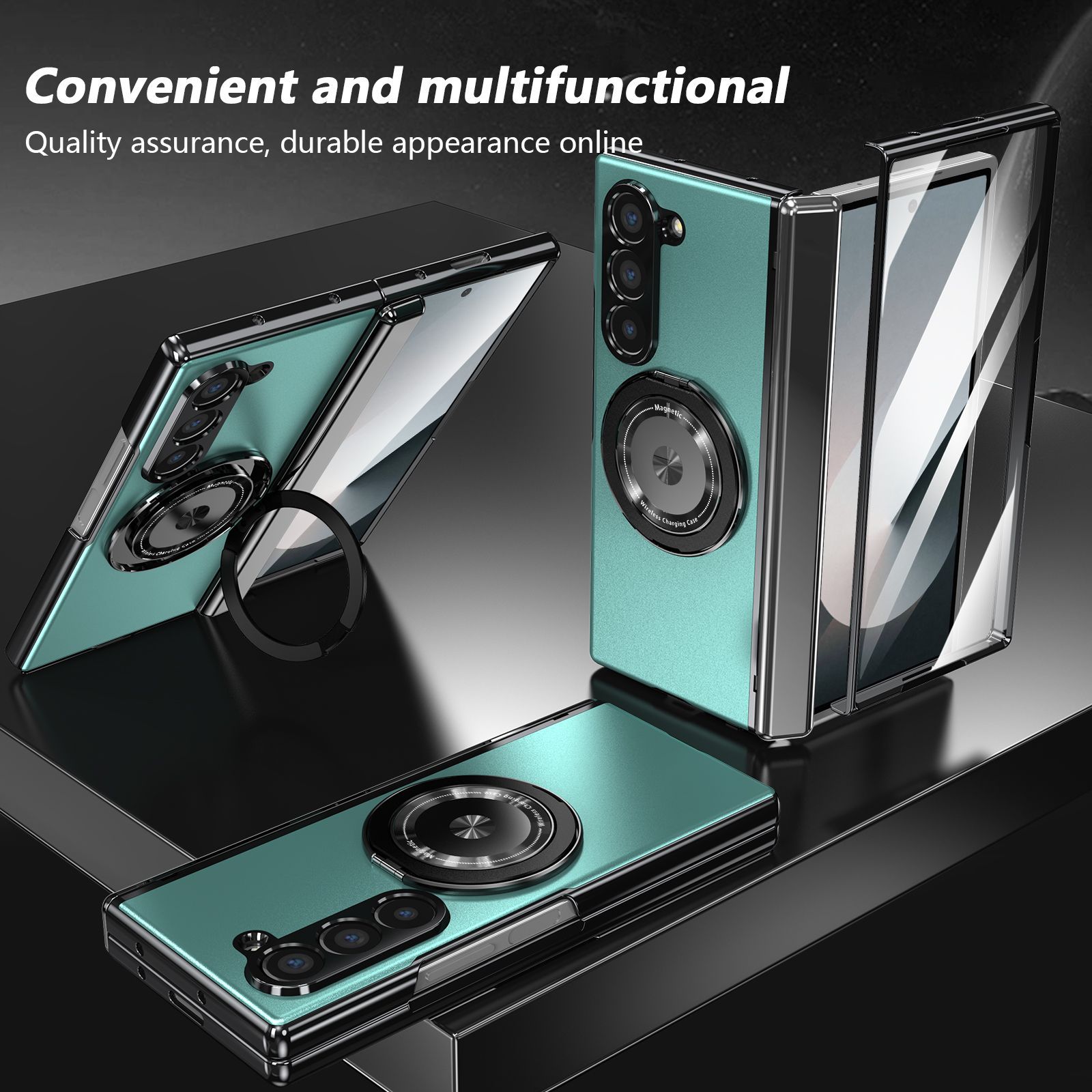 Compatible with Samsung Z Fold 8/7 phone case, 6/5 magnetic rotating stand, 4/3 full-coverage drop-proof protective case.