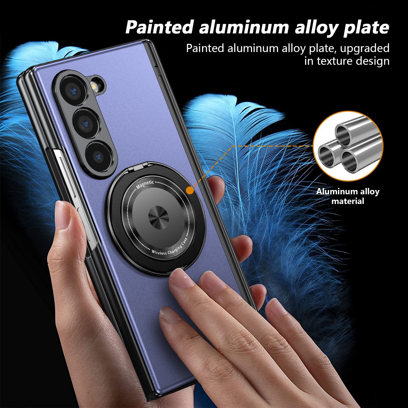Compatible with Samsung Z Fold 8/7 phone case, 6/5 magnetic rotating stand, 4/3 full-coverage drop-proof protective case.