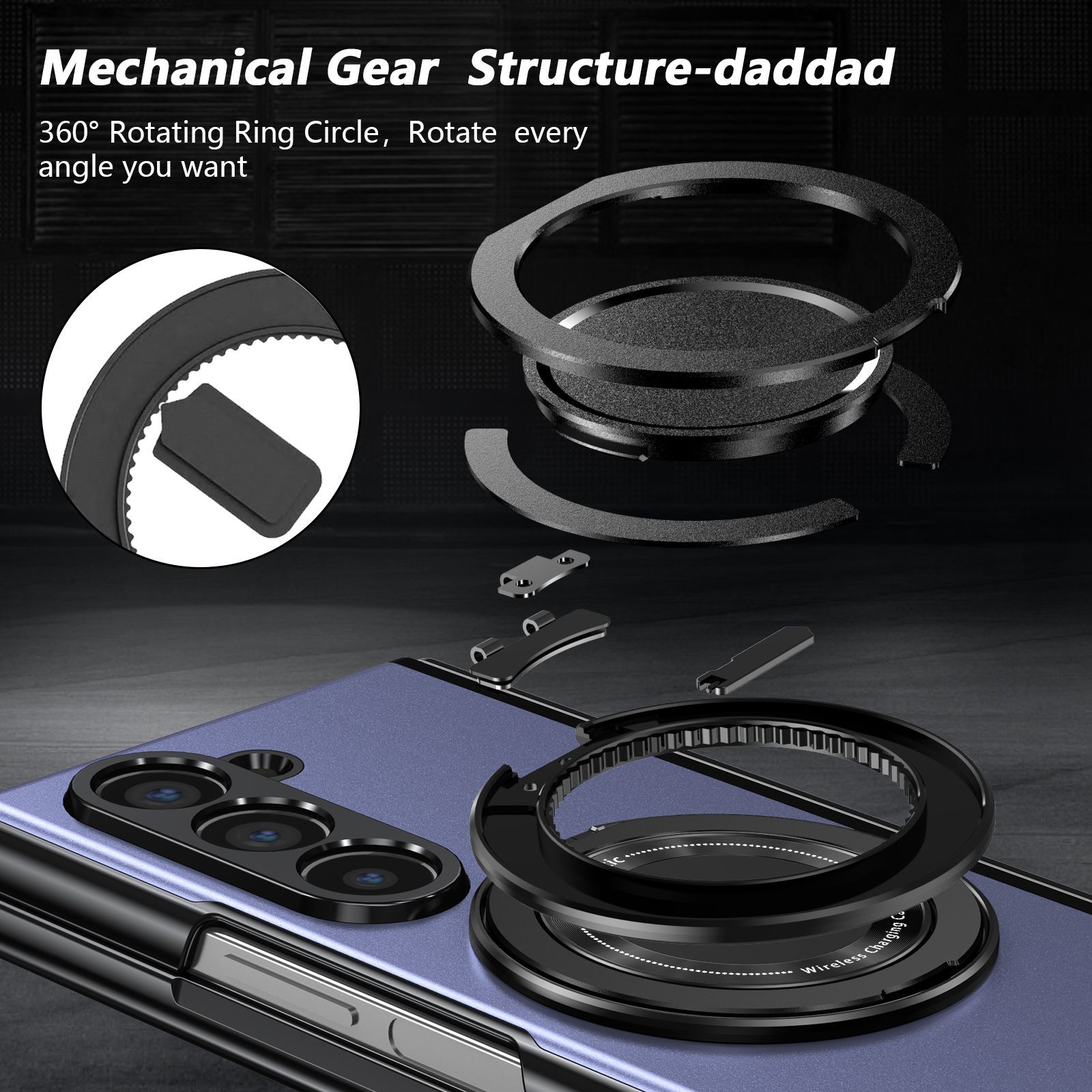 Compatible with Samsung Z Fold 8/7 phone case, 6/5 magnetic rotating stand, 4/3 full-coverage drop-proof protective case.