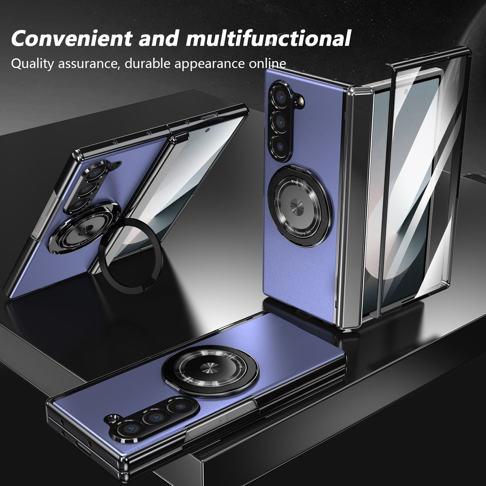 Compatible with Samsung Z Fold 8/7 phone case, 6/5 magnetic rotating stand, 4/3 full-coverage drop-proof protective case.