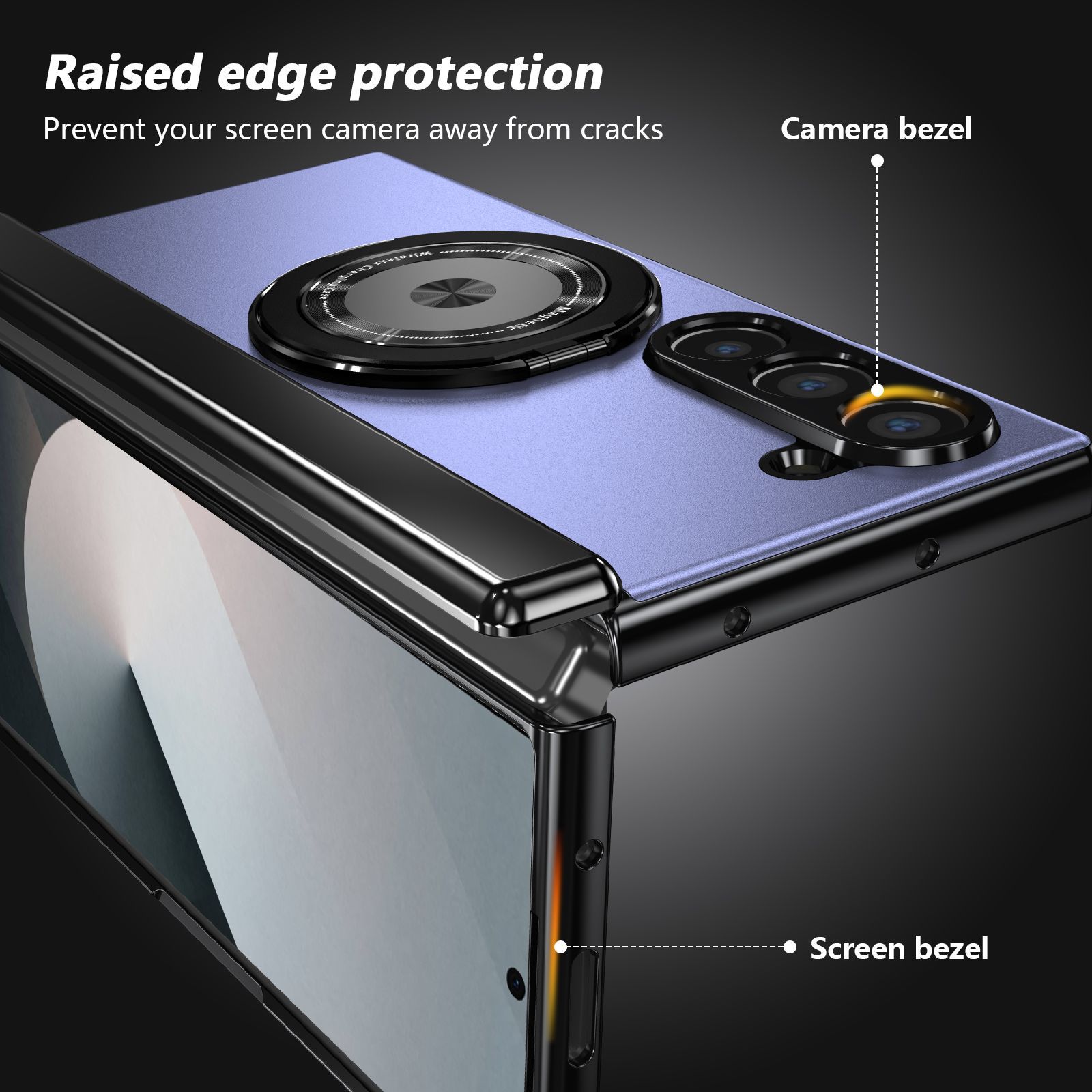 Compatible with Samsung Z Fold 8/7 phone case, 6/5 magnetic rotating stand, 4/3 full-coverage drop-proof protective case.