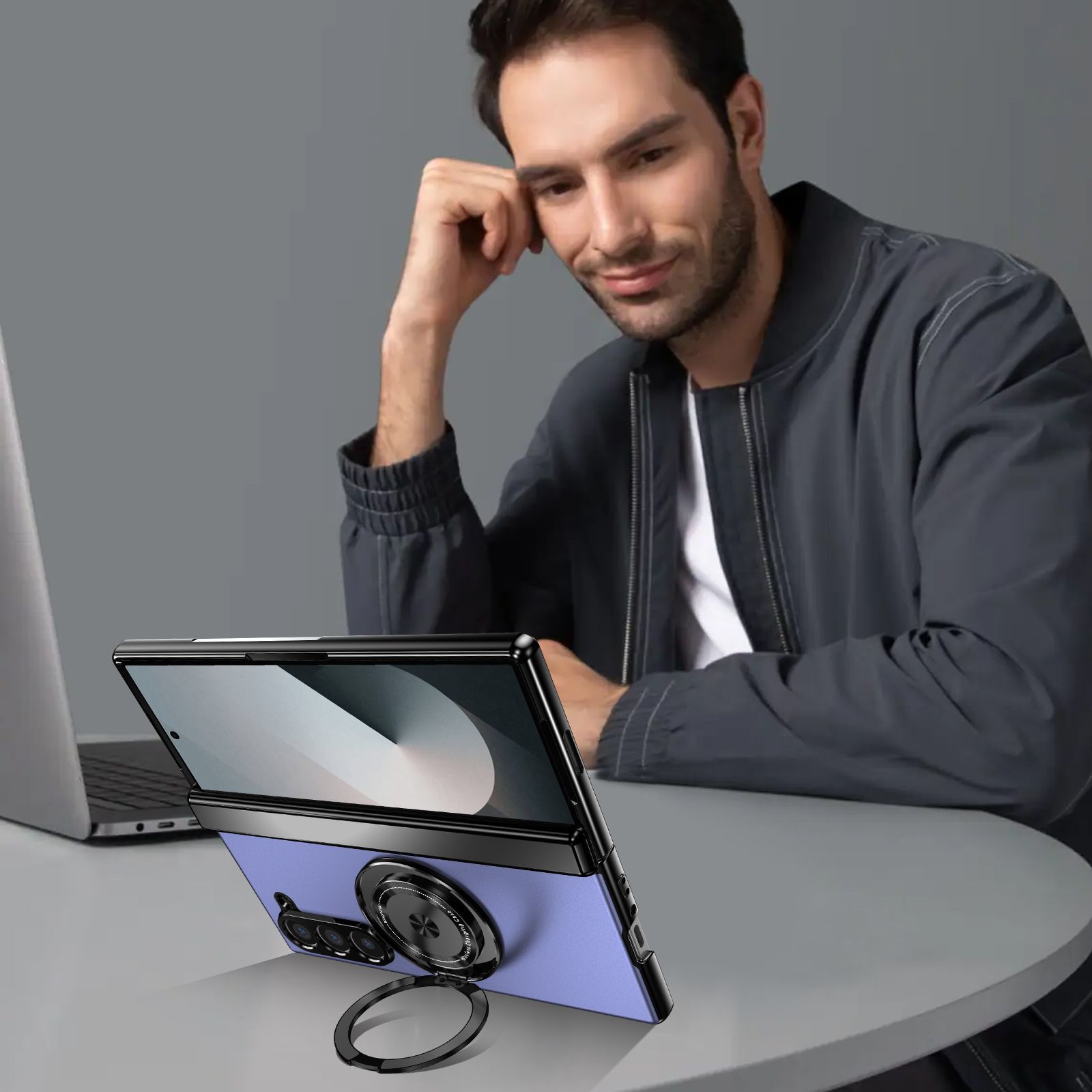 Compatible with Samsung Z Fold 8/7 phone case, 6/5 magnetic rotating stand, 4/3 full-coverage drop-proof protective case.