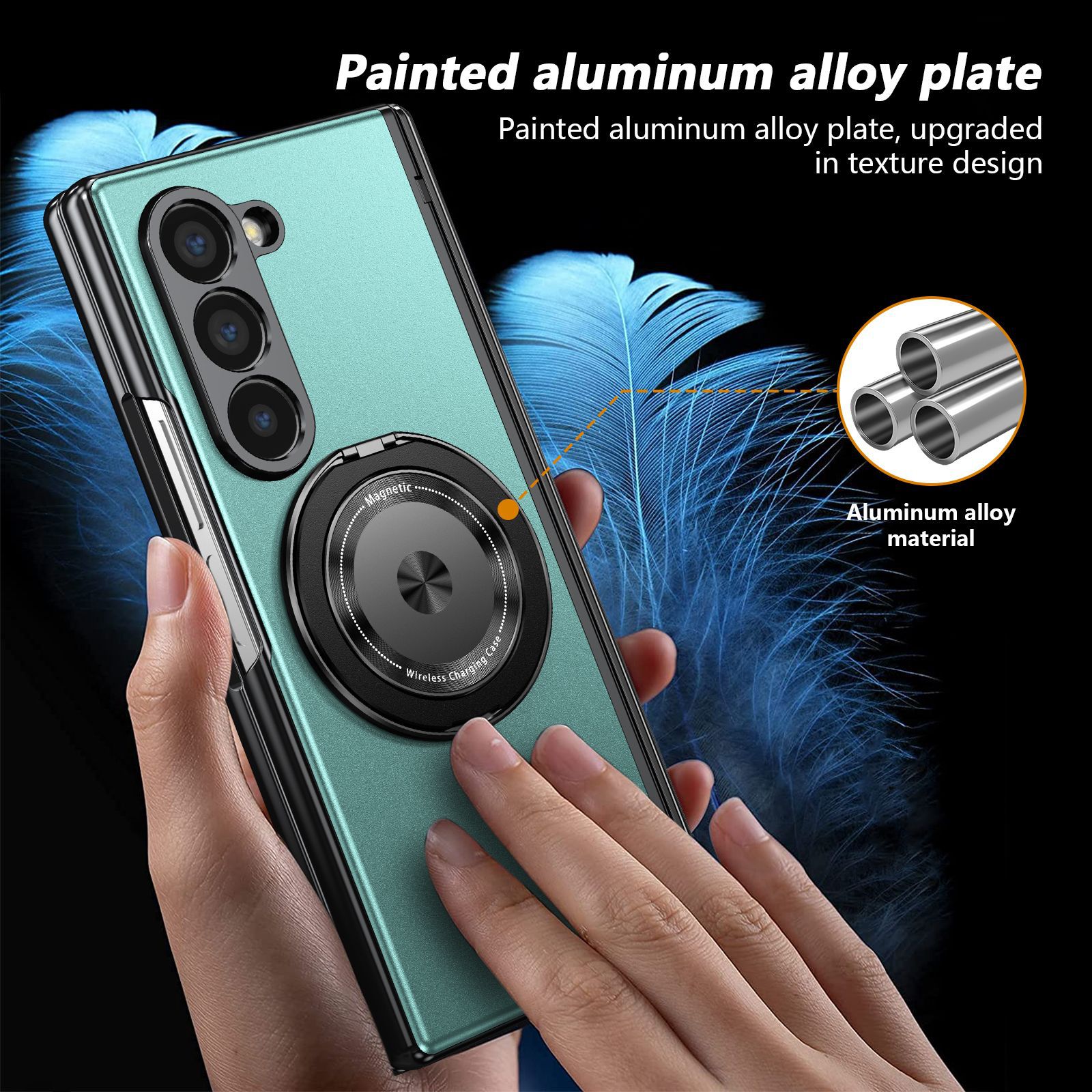 Compatible with Samsung Z Fold 8/7 phone case, 6/5 magnetic rotating stand, 4/3 full-coverage drop-proof protective case.