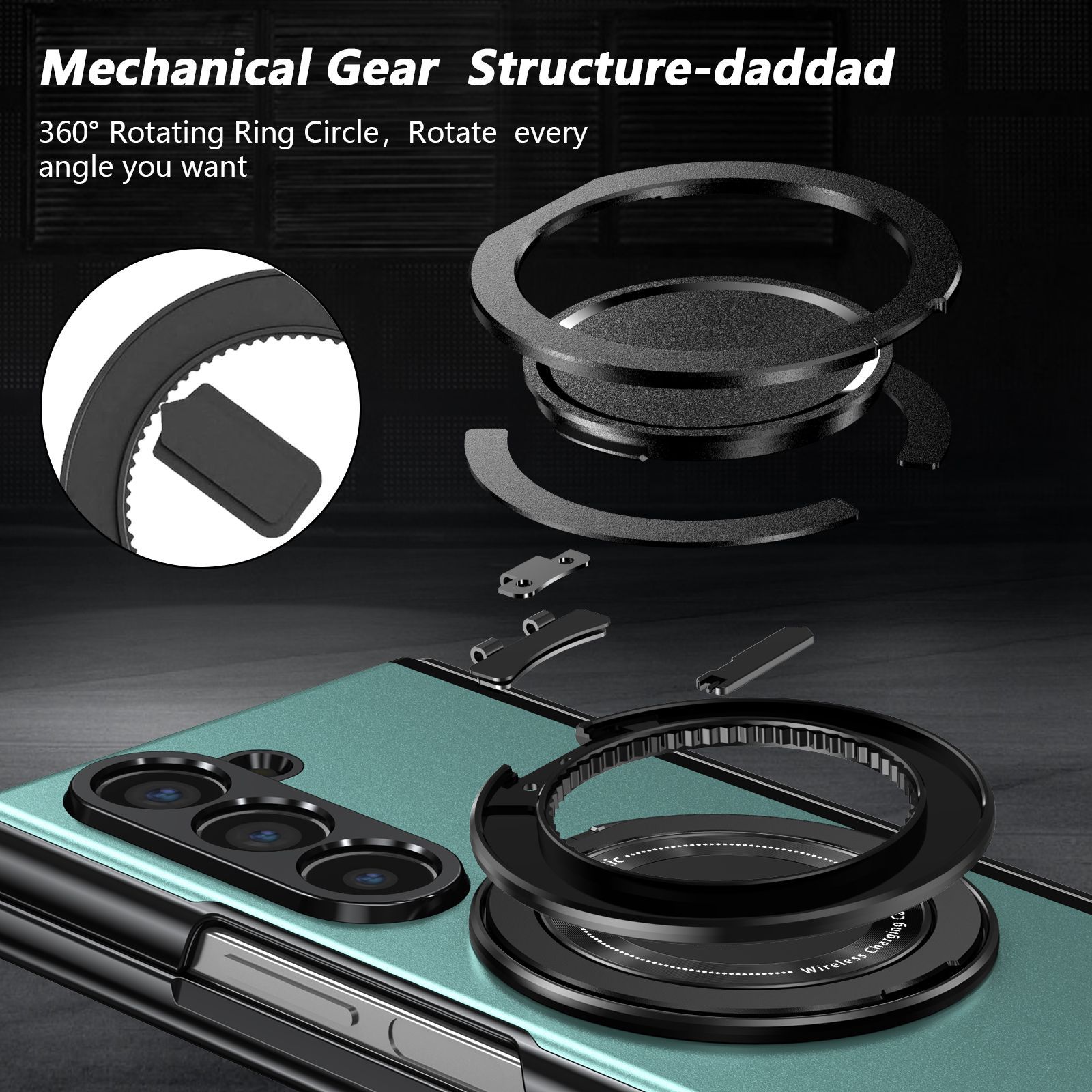 Compatible with Samsung Z Fold 8/7 phone case, 6/5 magnetic rotating stand, 4/3 full-coverage drop-proof protective case.