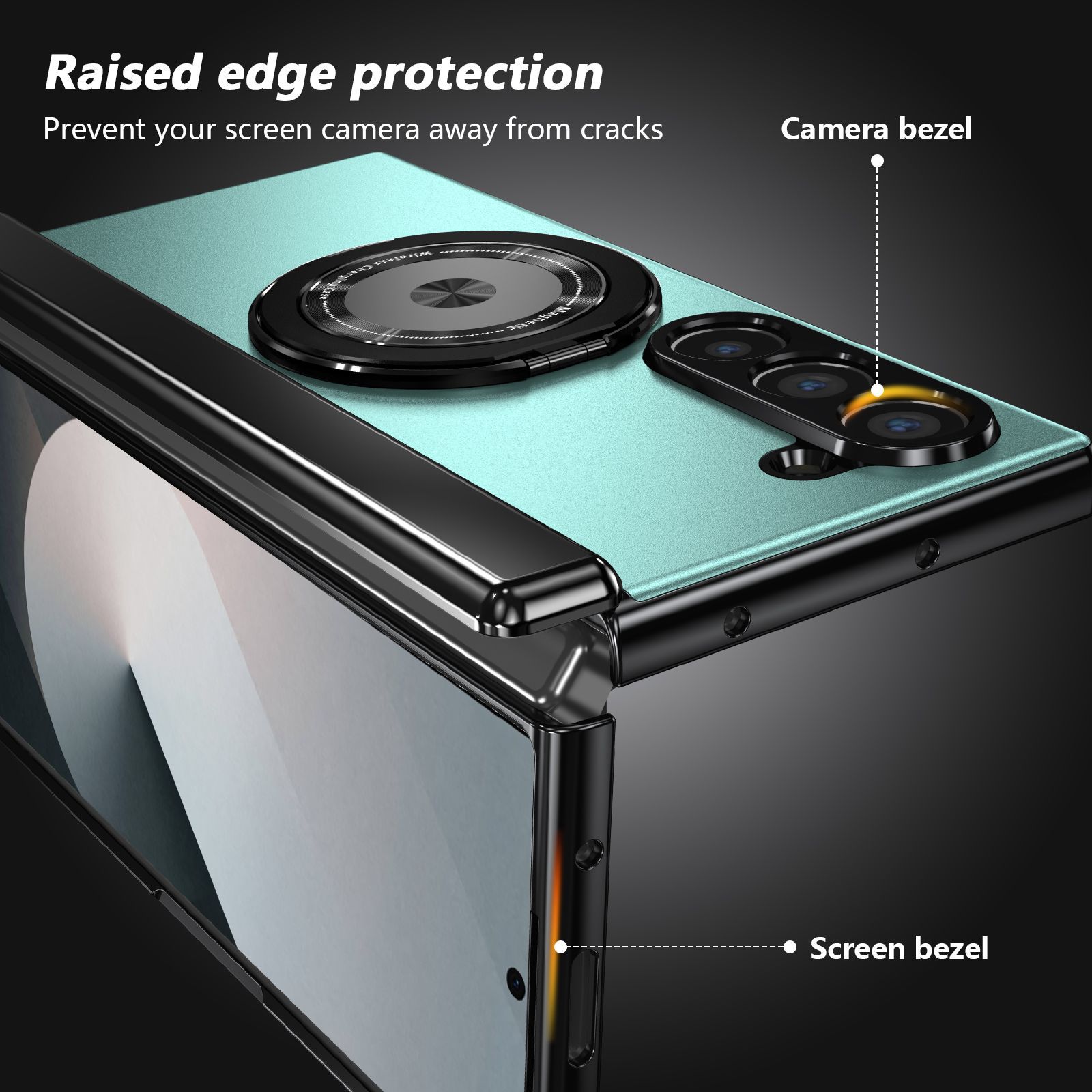Compatible with Samsung Z Fold 8/7 phone case, 6/5 magnetic rotating stand, 4/3 full-coverage drop-proof protective case.