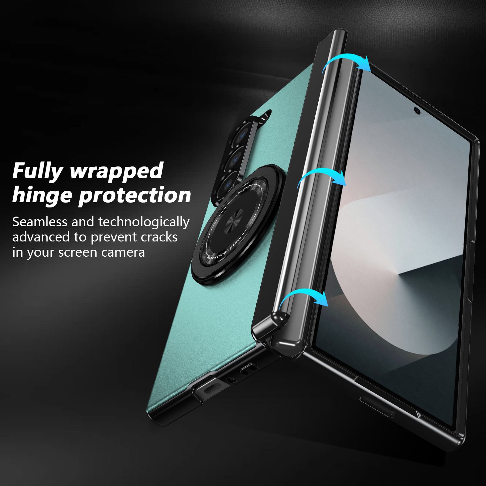 Compatible with Samsung Z Fold 8/7 phone case, 6/5 magnetic rotating stand, 4/3 full-coverage drop-proof protective case.