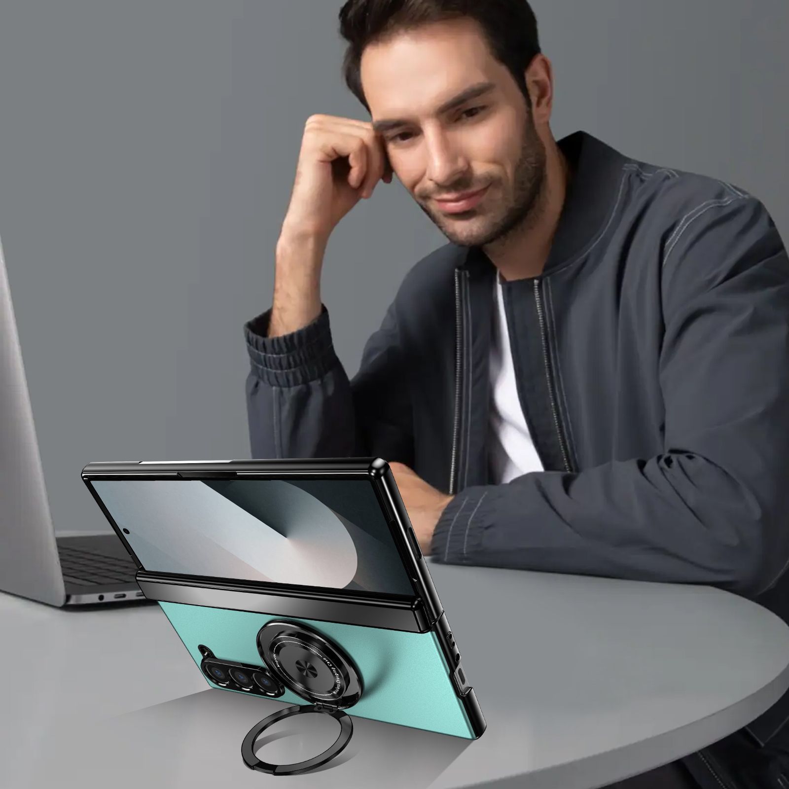 Compatible with Samsung Z Fold 8/7 phone case, 6/5 magnetic rotating stand, 4/3 full-coverage drop-proof protective case.