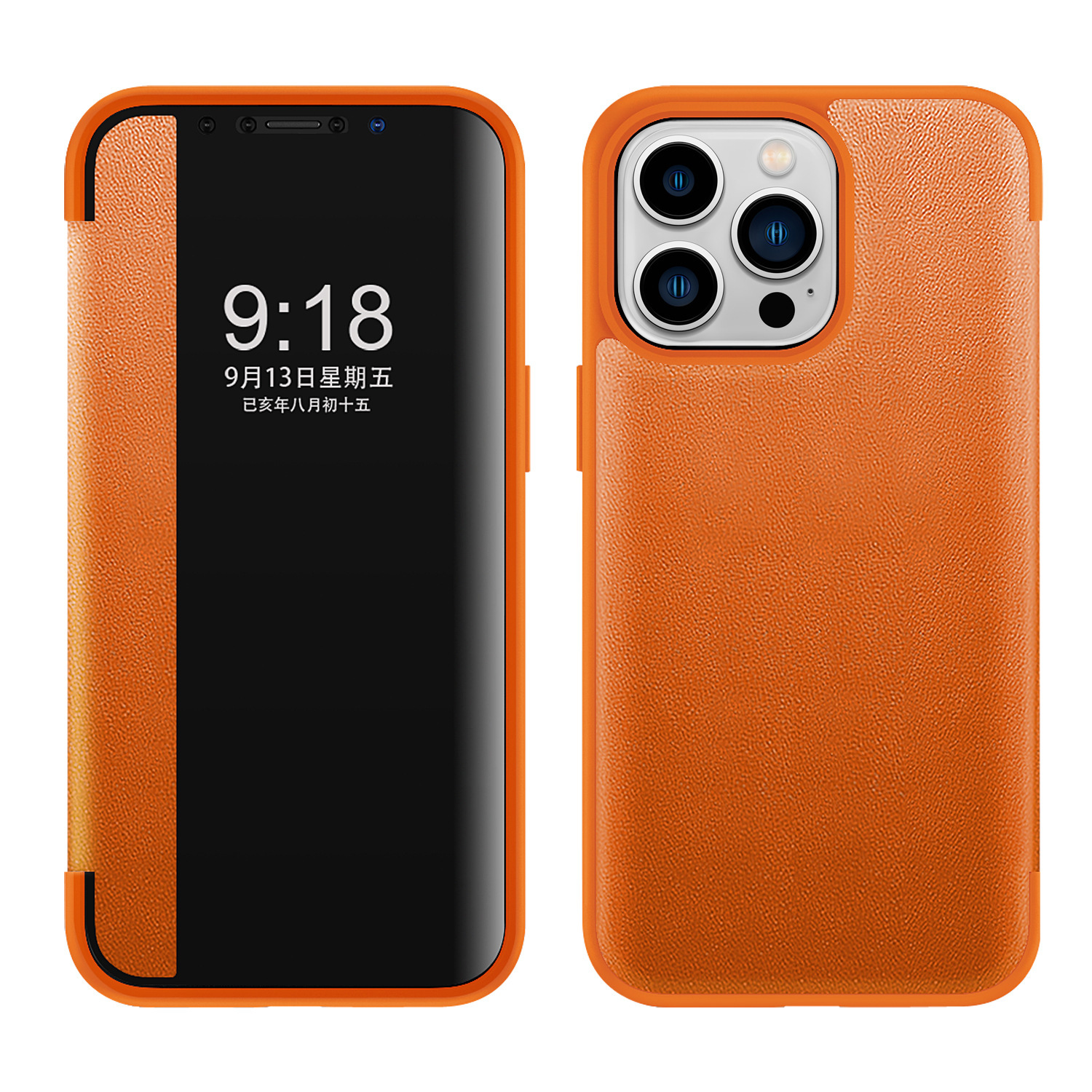 Compatible with Apple 17 Pro Max phone case, 16/15 Plus windowed flip leather case, 14 Pro full coverage, 13 protective case