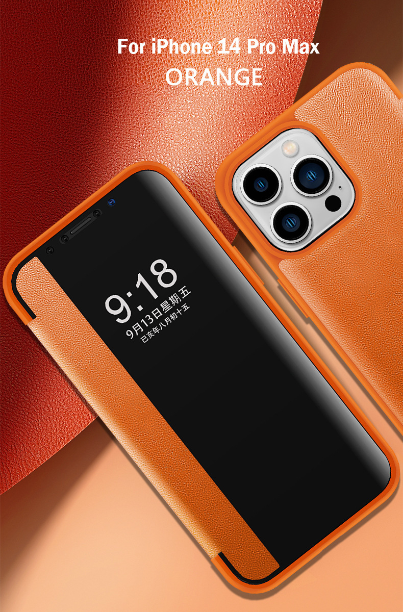 Compatible with Apple 17 Pro Max phone case, 16/15 Plus windowed flip leather case, 14 Pro full coverage, 13 protective case