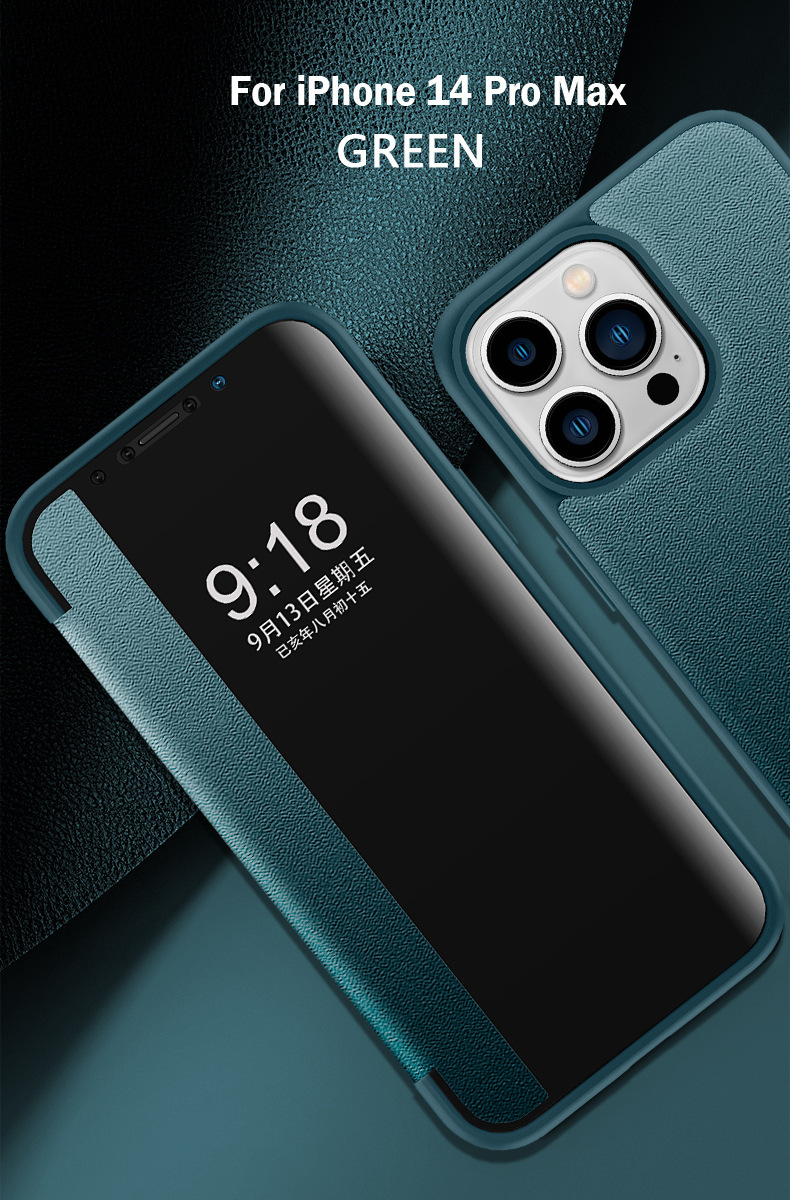 Compatible with Apple 17 Pro Max phone case, 16/15 Plus windowed flip leather case, 14 Pro full coverage, 13 protective case