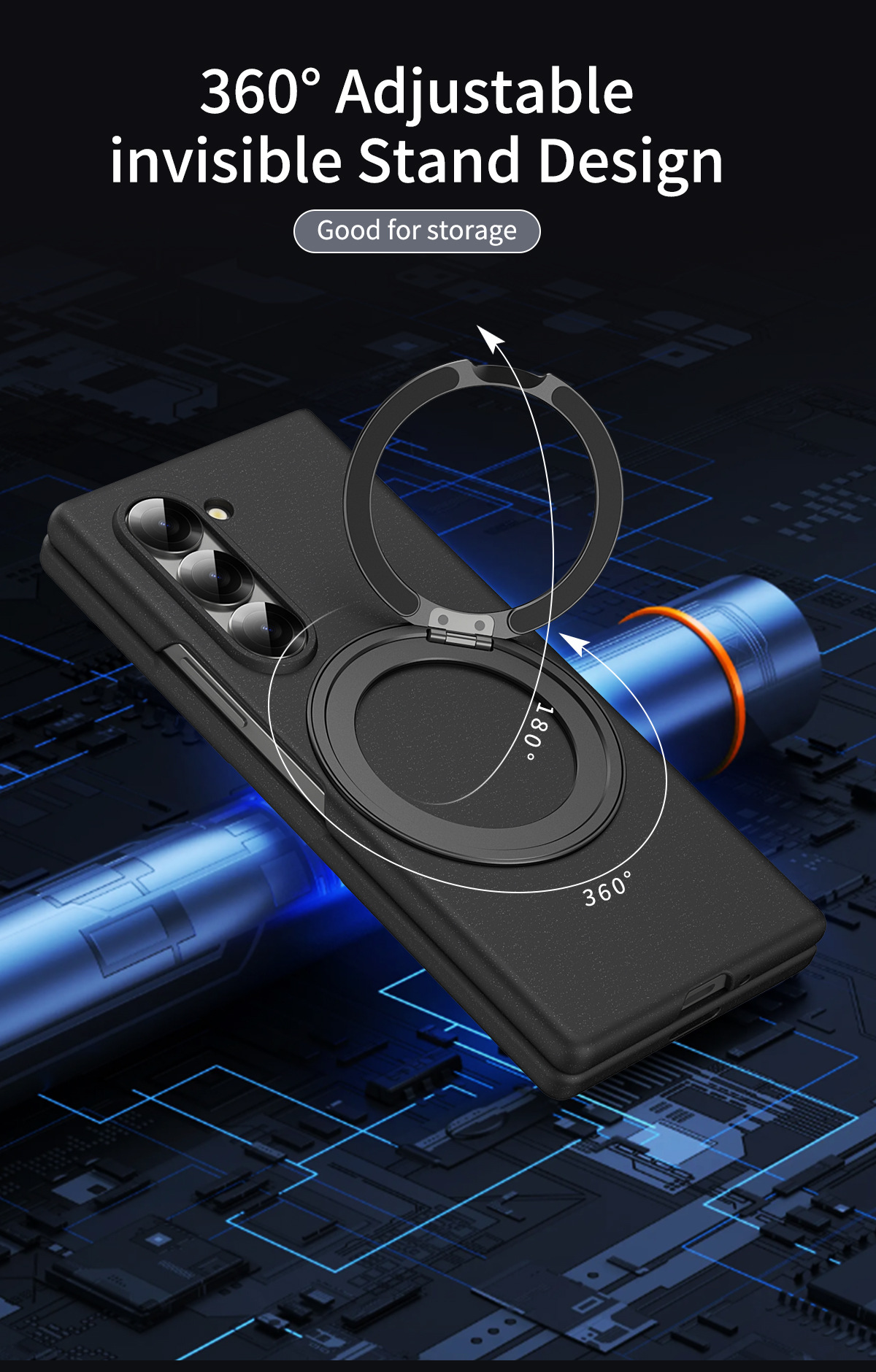 Compatible with Samsung Z Fold8/7/6 phone case W25 magnetic wireless charging rotating stand 5/4 case film protective case