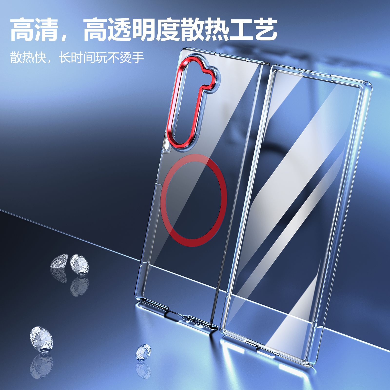 Compatible with Samsung Z Fold8 Ultra phone case 7/6 wireless charging magnetic high transparency case film 5/4 drop protection case