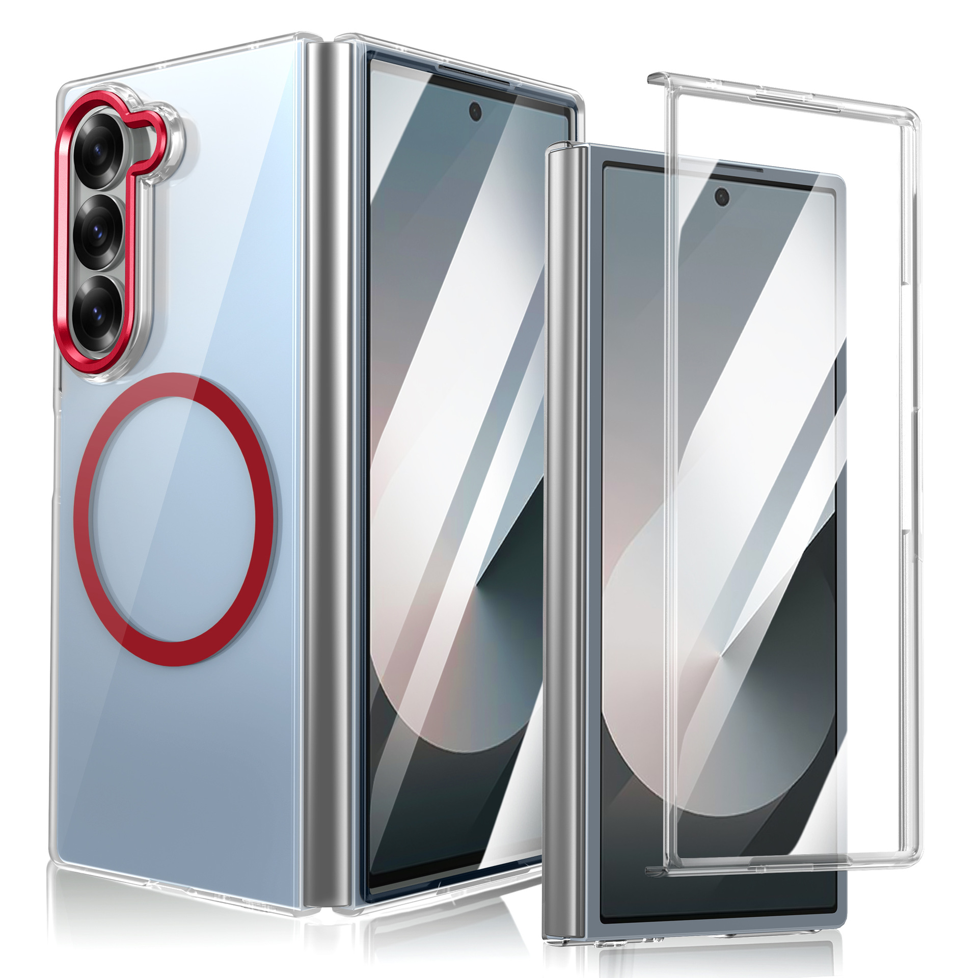 Compatible with Samsung Z Fold8 Ultra phone case 7/6 wireless charging magnetic high transparency case film 5/4 drop protection case