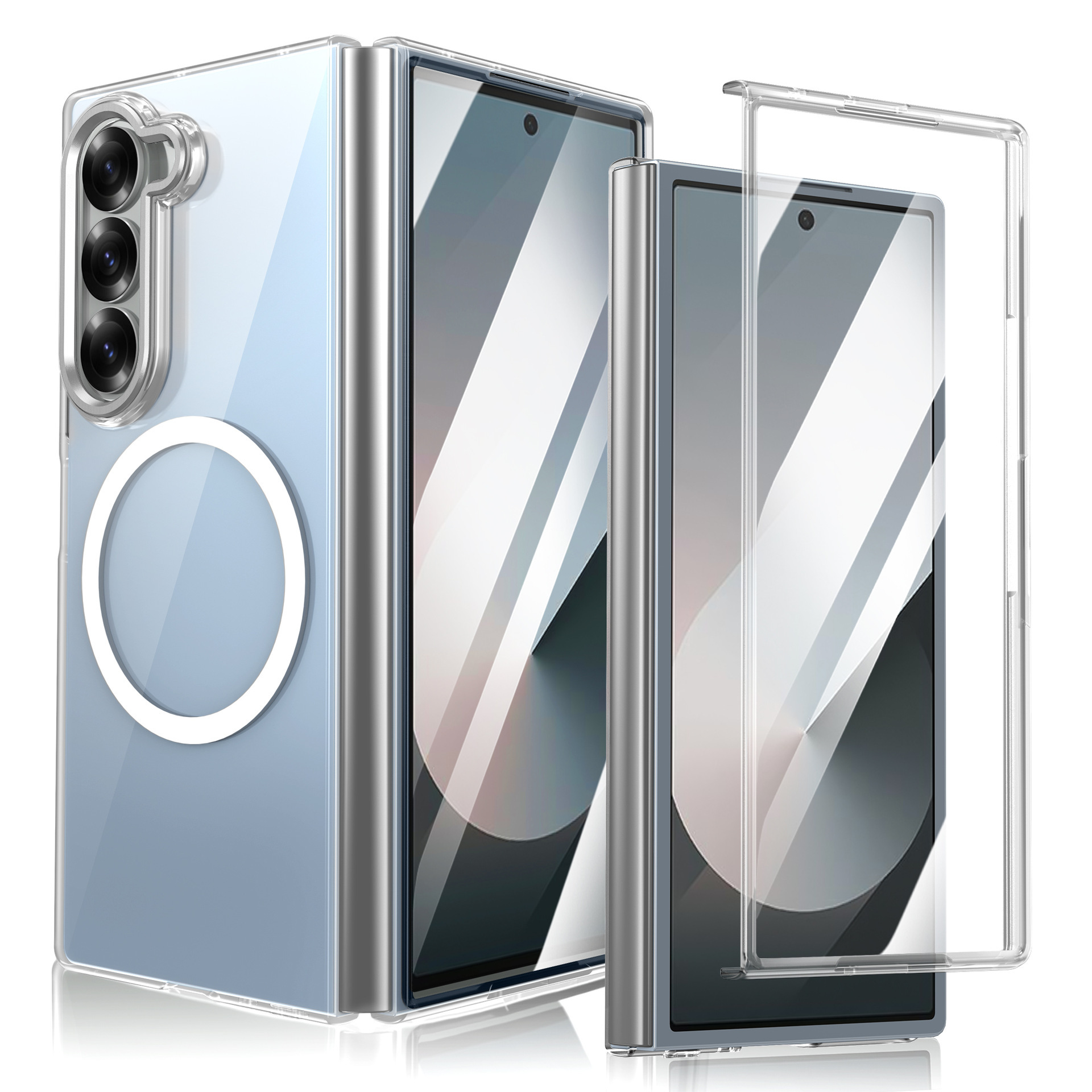 Compatible with Samsung Z Fold8 Ultra phone case 7/6 wireless charging magnetic high transparency case film 5/4 drop protection case