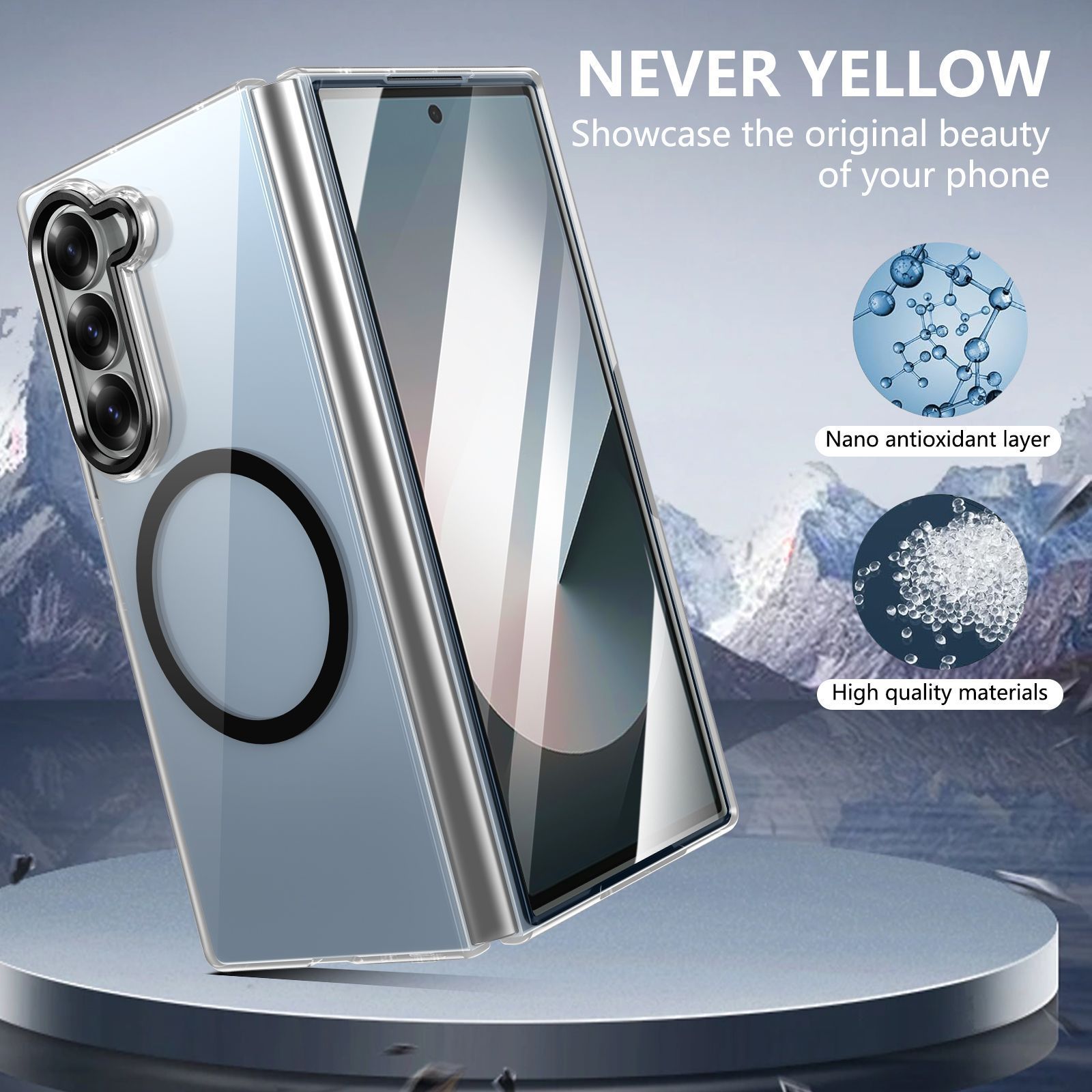 Compatible with Samsung Z Fold8 Ultra phone case 7/6 wireless charging magnetic high transparency case film 5/4 drop protection case