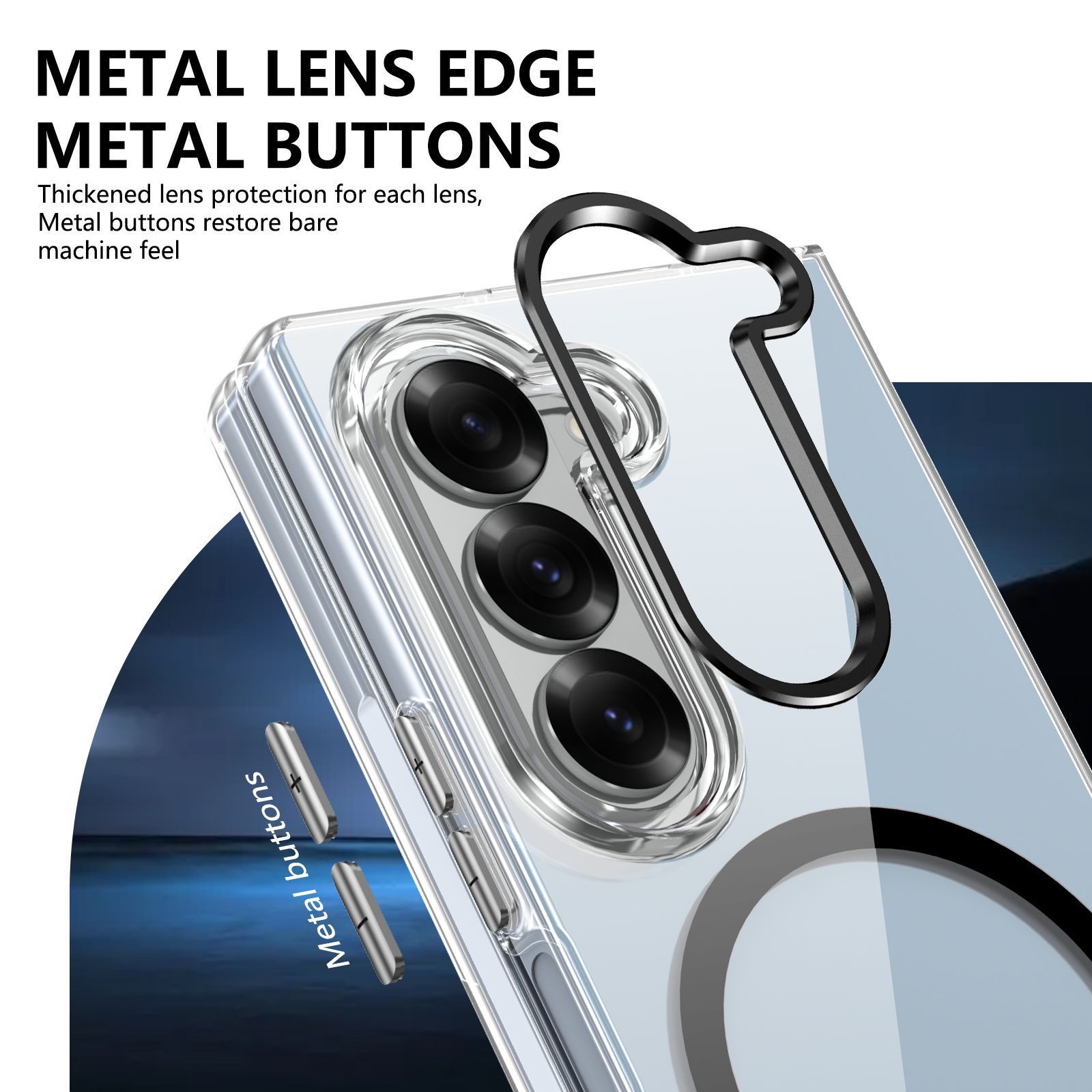 Compatible with Samsung Z Fold8 Ultra phone case 7/6 wireless charging magnetic high transparency case film 5/4 drop protection case