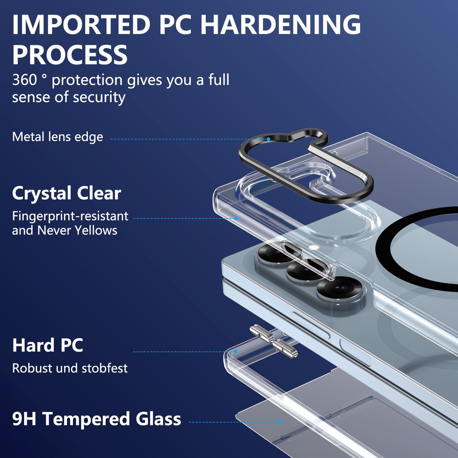 Compatible with Samsung Z Fold8 Ultra phone case 7/6 wireless charging magnetic high transparency case film 5/4 drop protection case