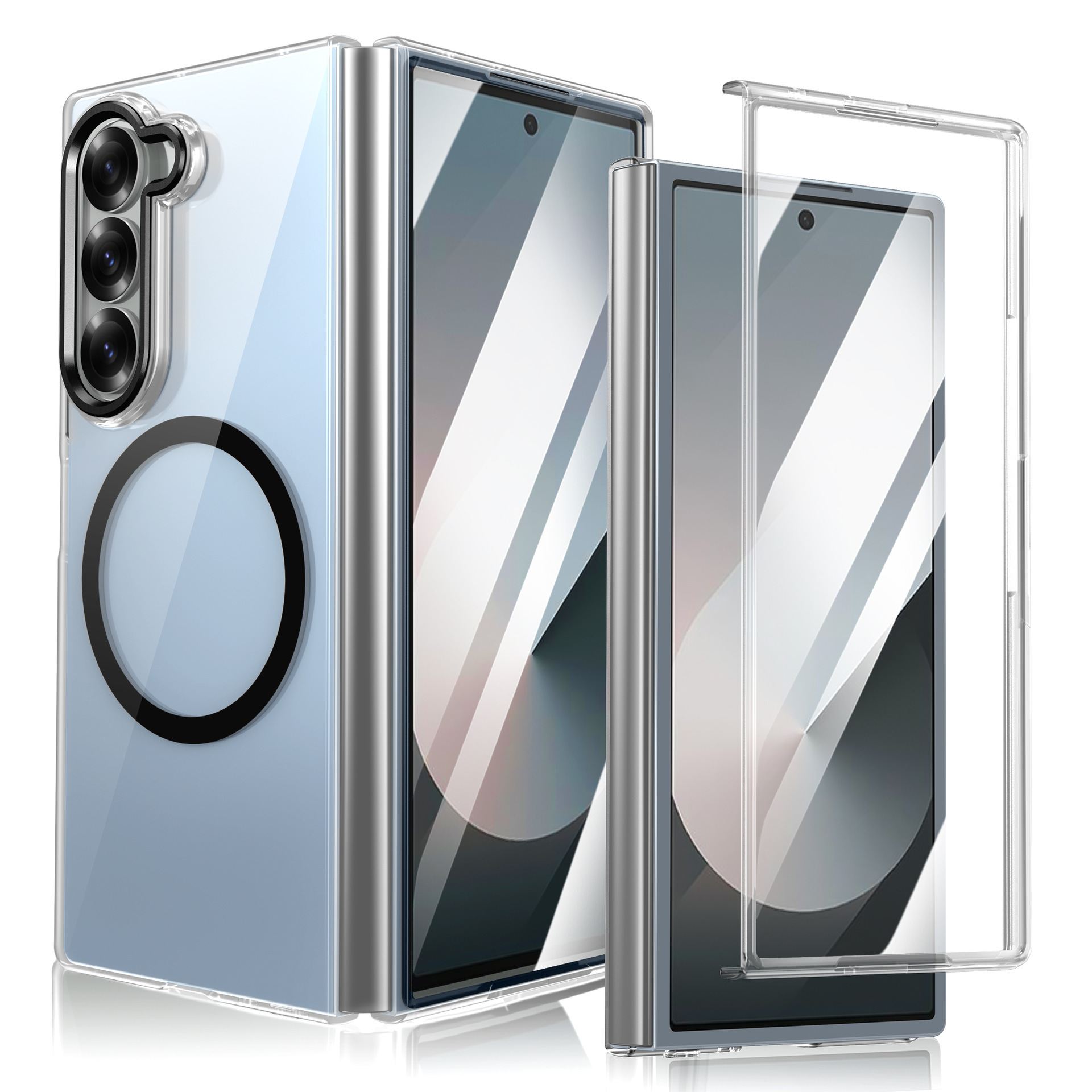 Compatible with Samsung Z Fold8 Ultra phone case 7/6 wireless charging magnetic high transparency case film 5/4 drop protection case