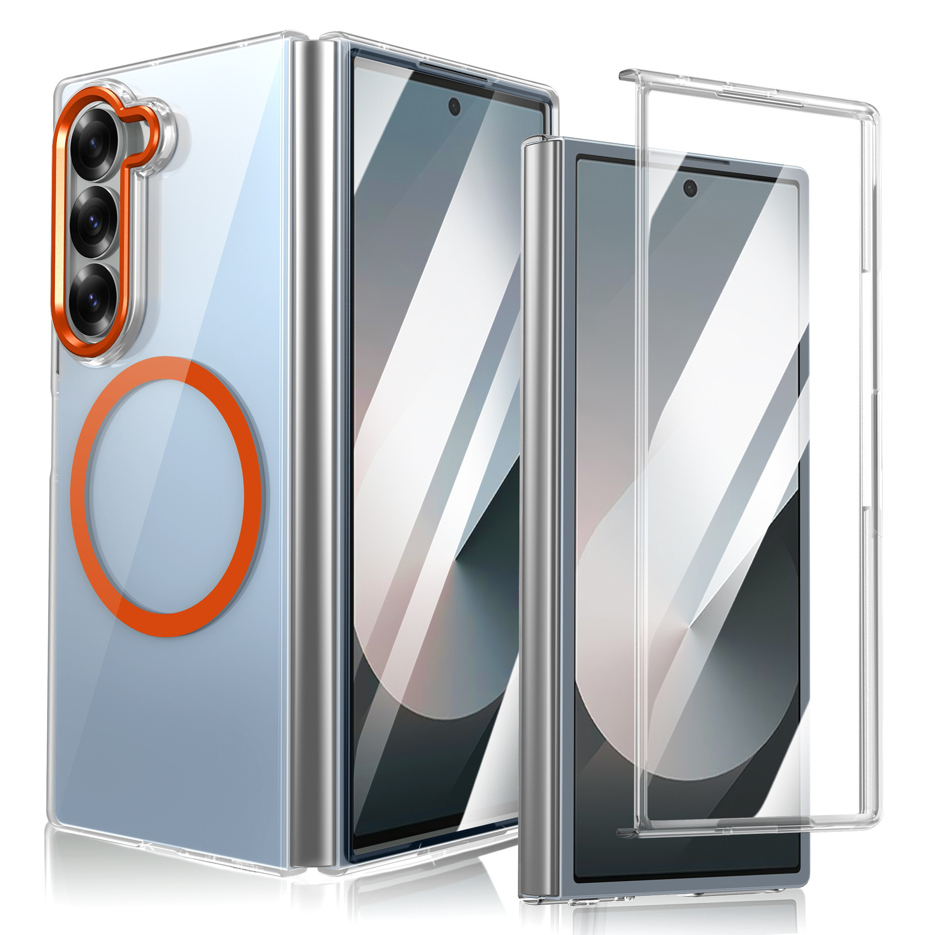 Compatible with Samsung Z Fold8 Ultra phone case 7/6 wireless charging magnetic high transparency case film 5/4 drop protection case