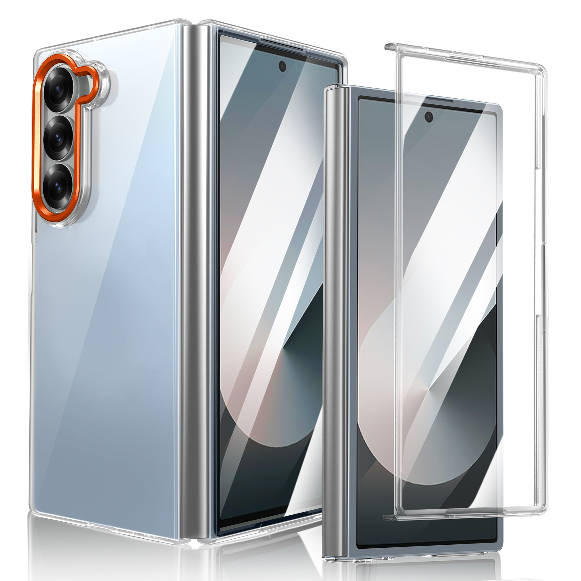 Compatible with Samsung Z Fold8 Ultra phone case 7/6 wireless charging magnetic high transparency case film 5/4 drop protection case