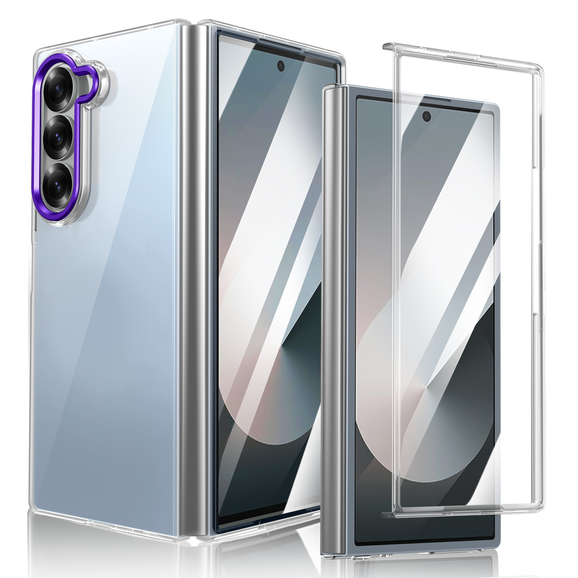 Compatible with Samsung Z Fold8 Ultra phone case 7/6 wireless charging magnetic high transparency case film 5/4 drop protection case