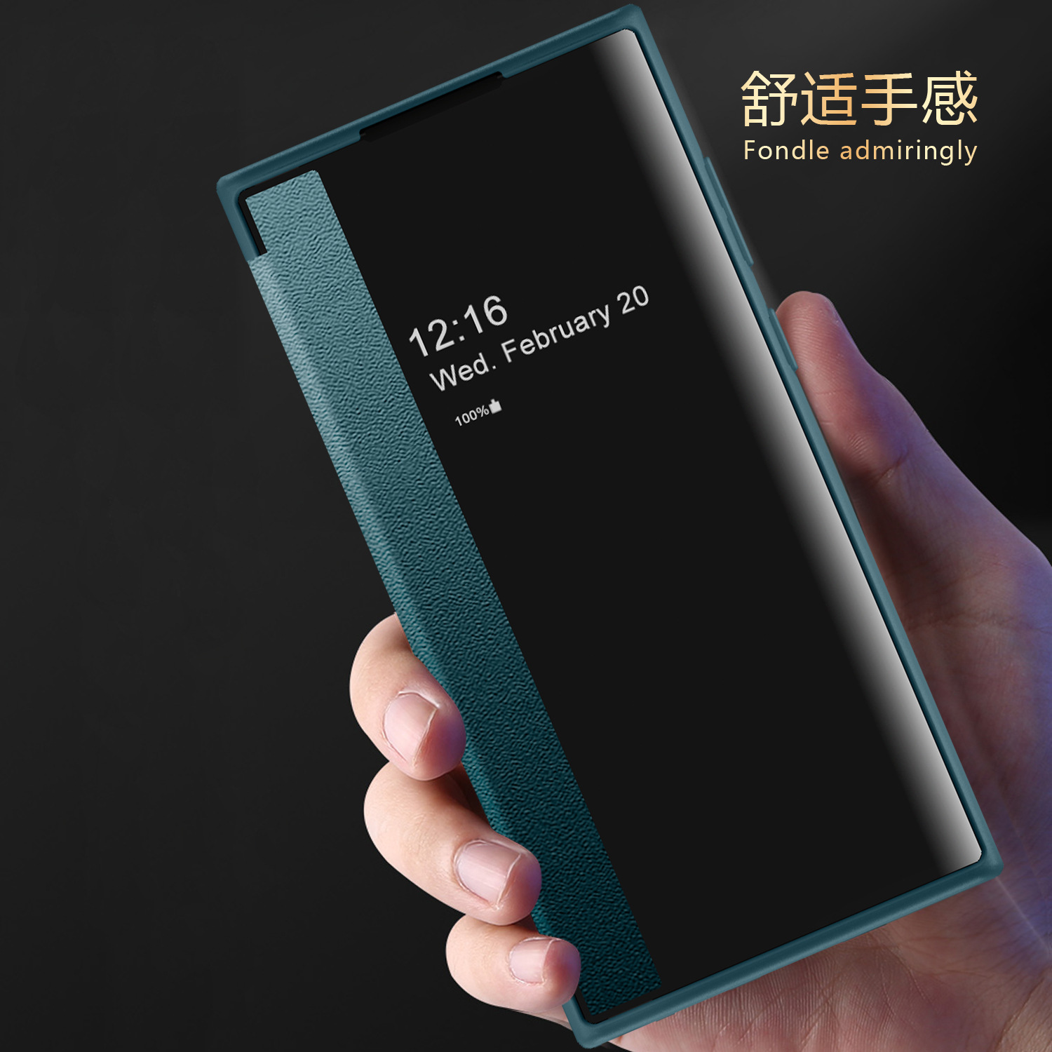 Compatible with Samsung S26 Ultra phone case, S25+ vegan leather flip phone with window, S24 Ultra full-coverage shockproof protective case