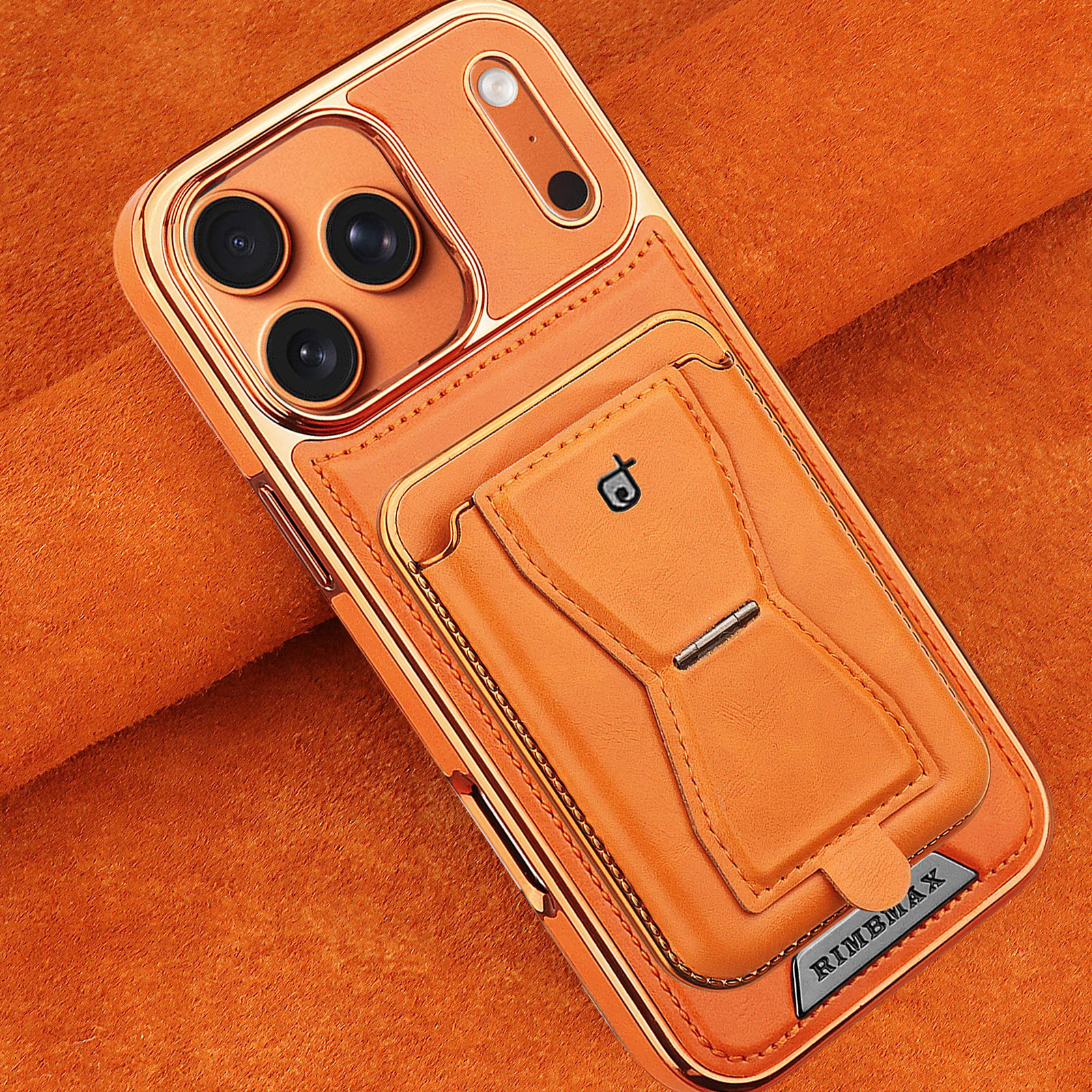Compatible with Apple 17 Pro Max phone case, 16 Plus inner magnetic card holder, 15 Pro exposed brand business leather case