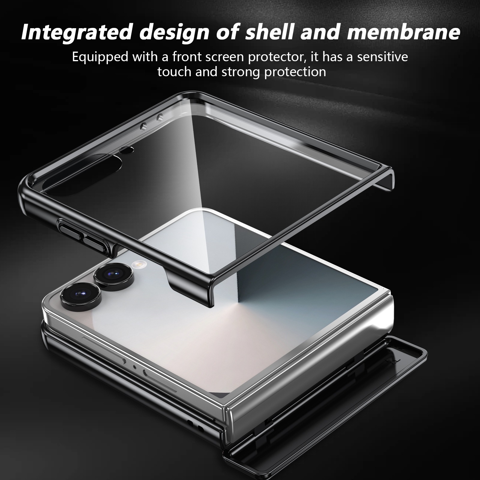 Compatible with Samsung Z Flip 8/7 phone case, 6/5 wireless charging, magnetic traction, rotating stand, 4/3 full-coverage protection.