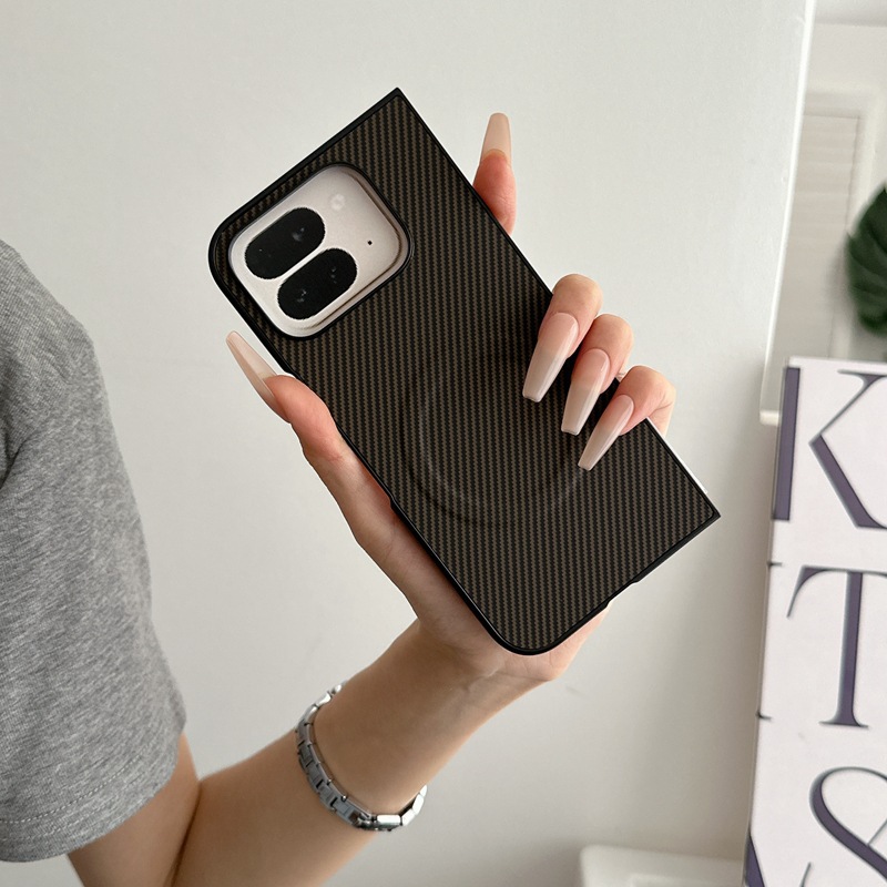 Compatible with Google Pixel 10 Pro Fold phone case, 9Fold carbon fiber textured foldable screen protective case with built-in ring.