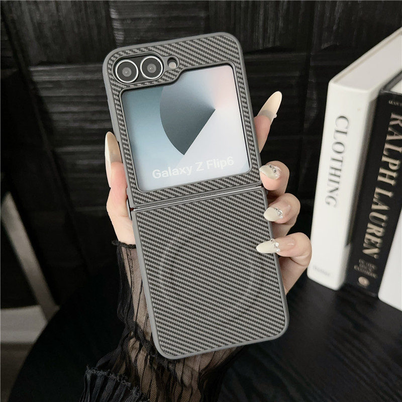 Compatible with Samsung Z Fold7/6/5 phone case, Flip7/6/5 with built-in magnetic ring, 4/3 carbon fiber textured protective case